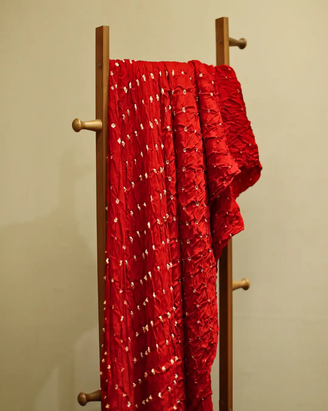 Pure Modal Red Bandhej Saree Cut – 6 Meter
