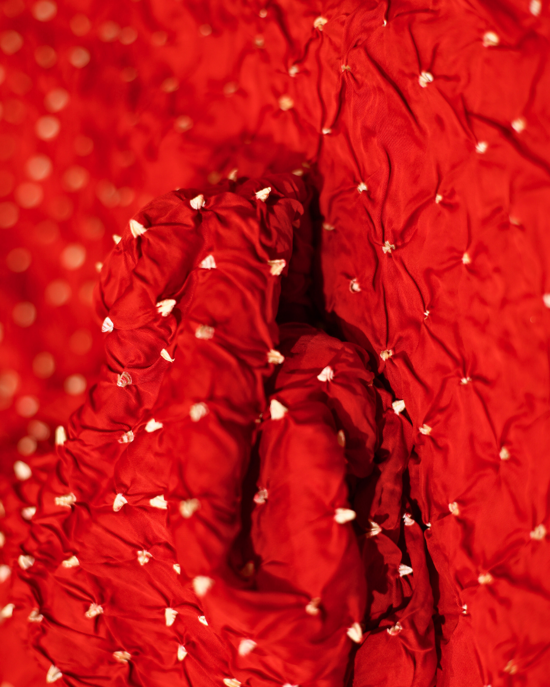 Pure Modal Red Bandhej Saree Cut – 6 Meter