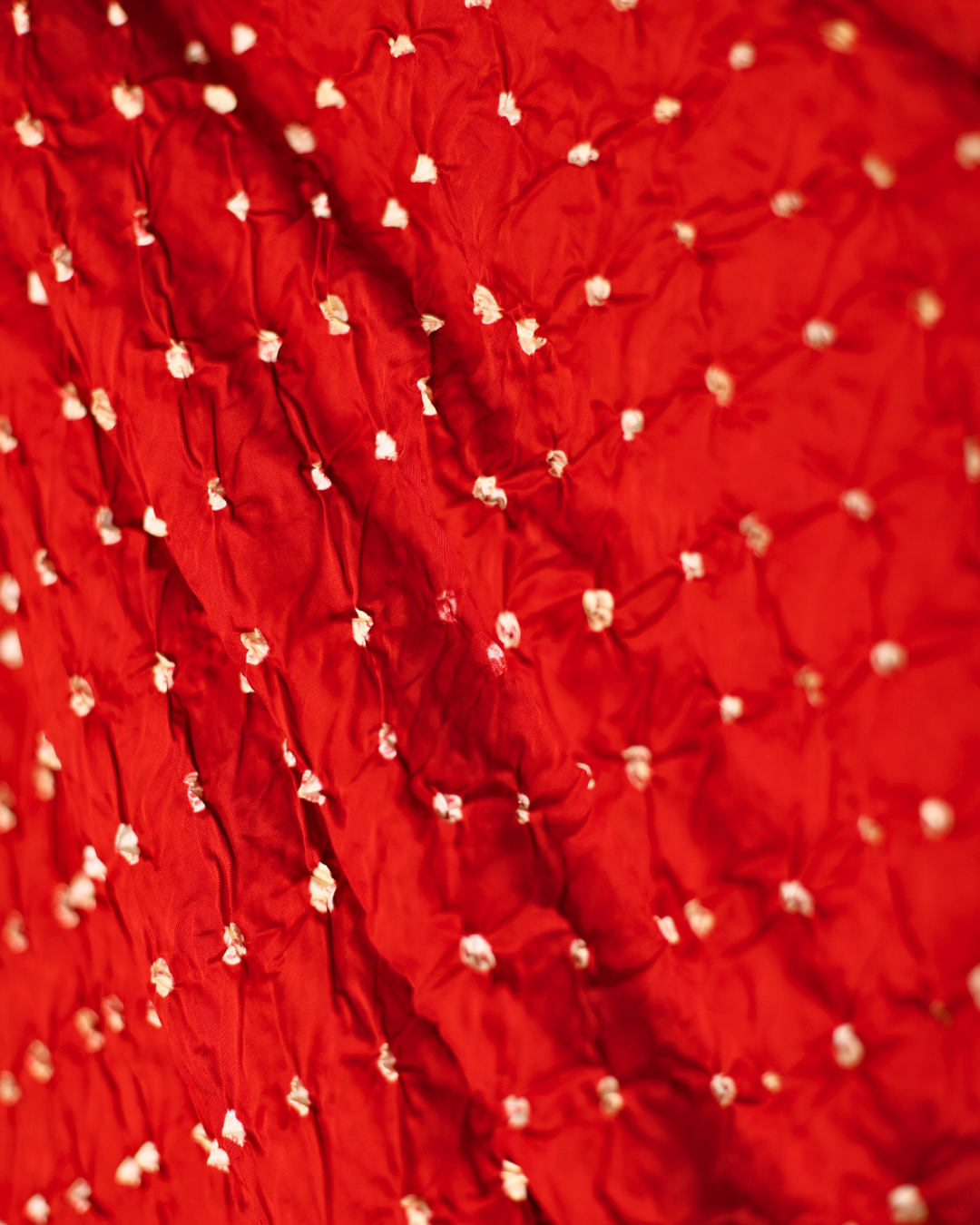 Pure Modal Red Bandhej Saree Cut – 6 Meter