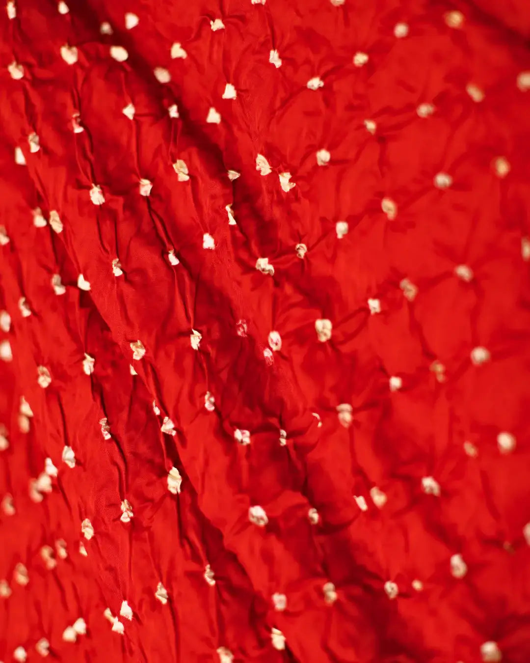 Pure Modal Red Bandhej Saree Cut – 6 Meter