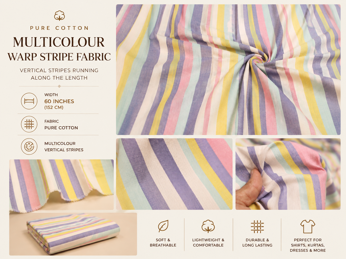 Tissu Seersucker Pur Coton Lavé Qualité 44 Pouces | Seersucker À Carreaux