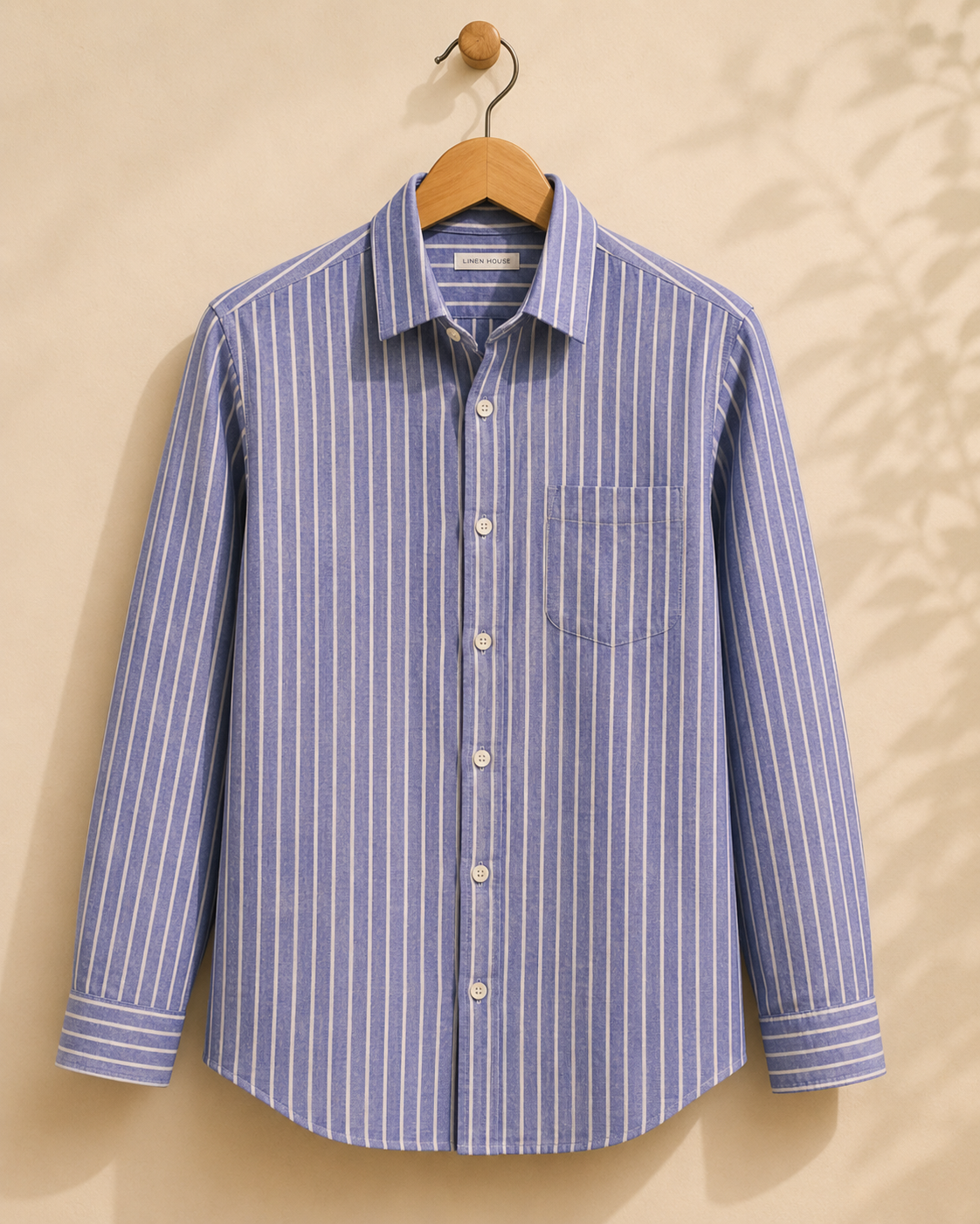 Pure Handloom Cotton Woven Fabric - Blue Stripes - 44 Inches