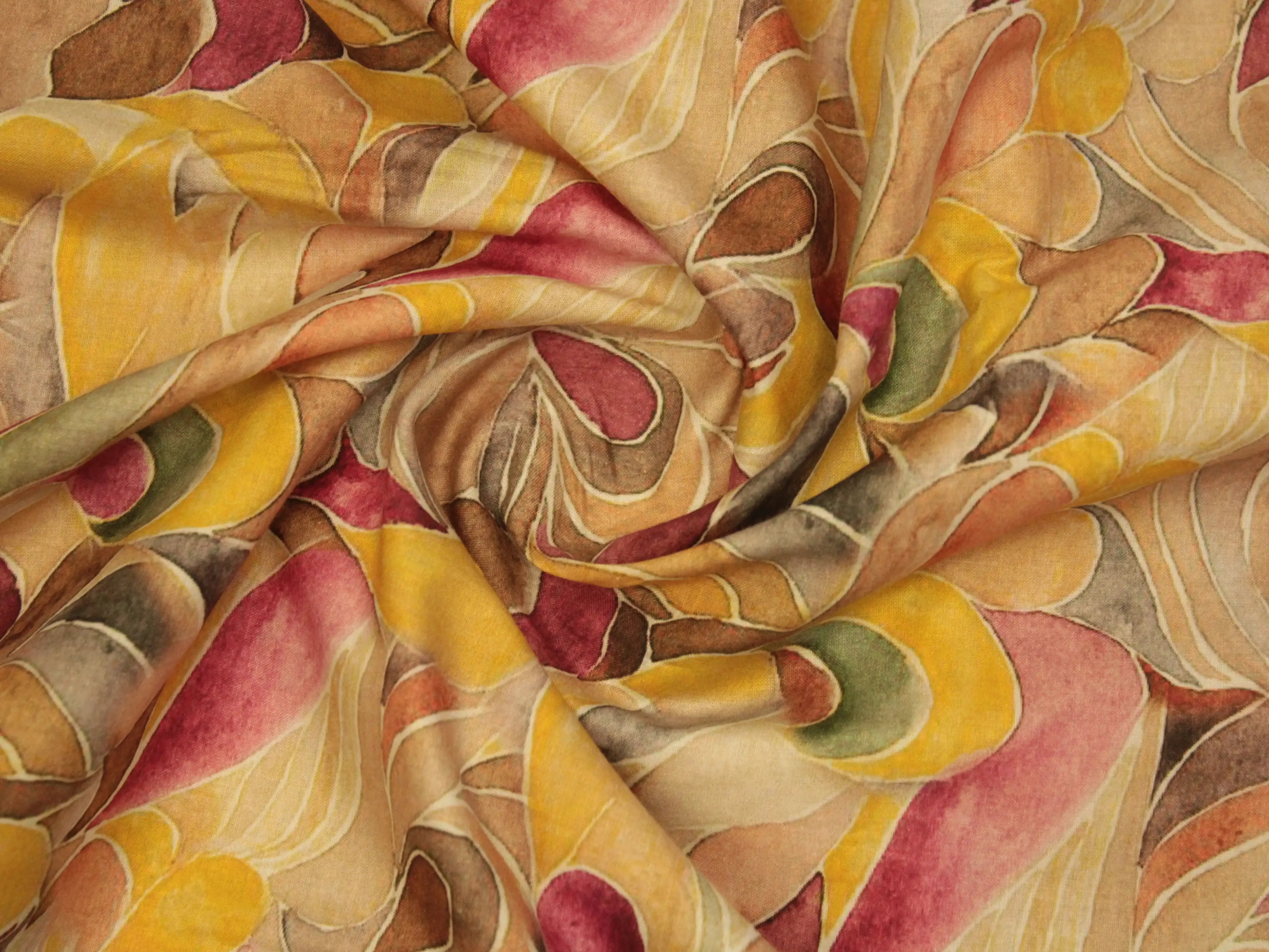 Premium Digital Printed Microfiber Cotton Lawn Fabric - M'Foks