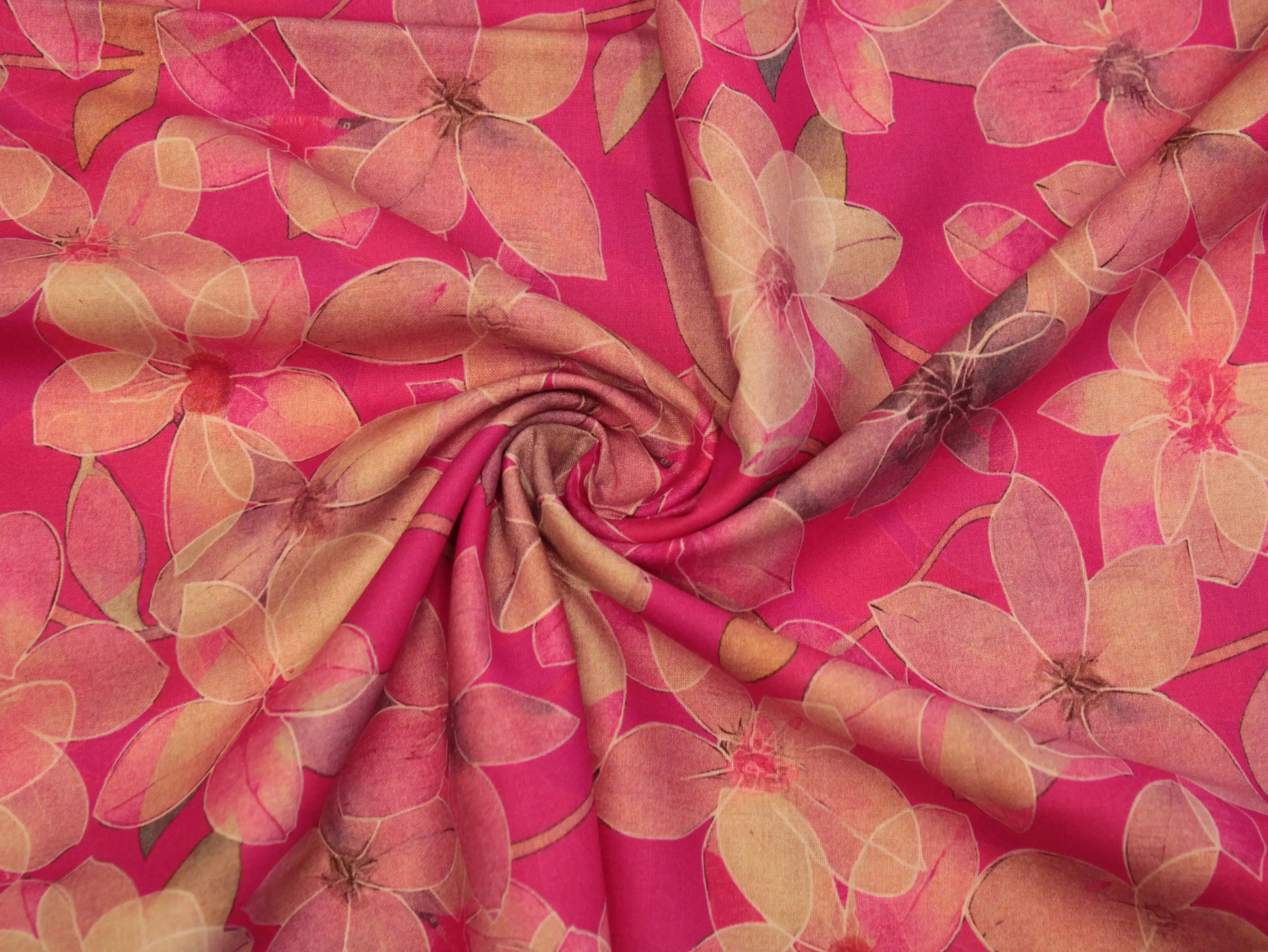 Premium Digital Printed Microfiber Cotton Lawn Fabric - M'Foks