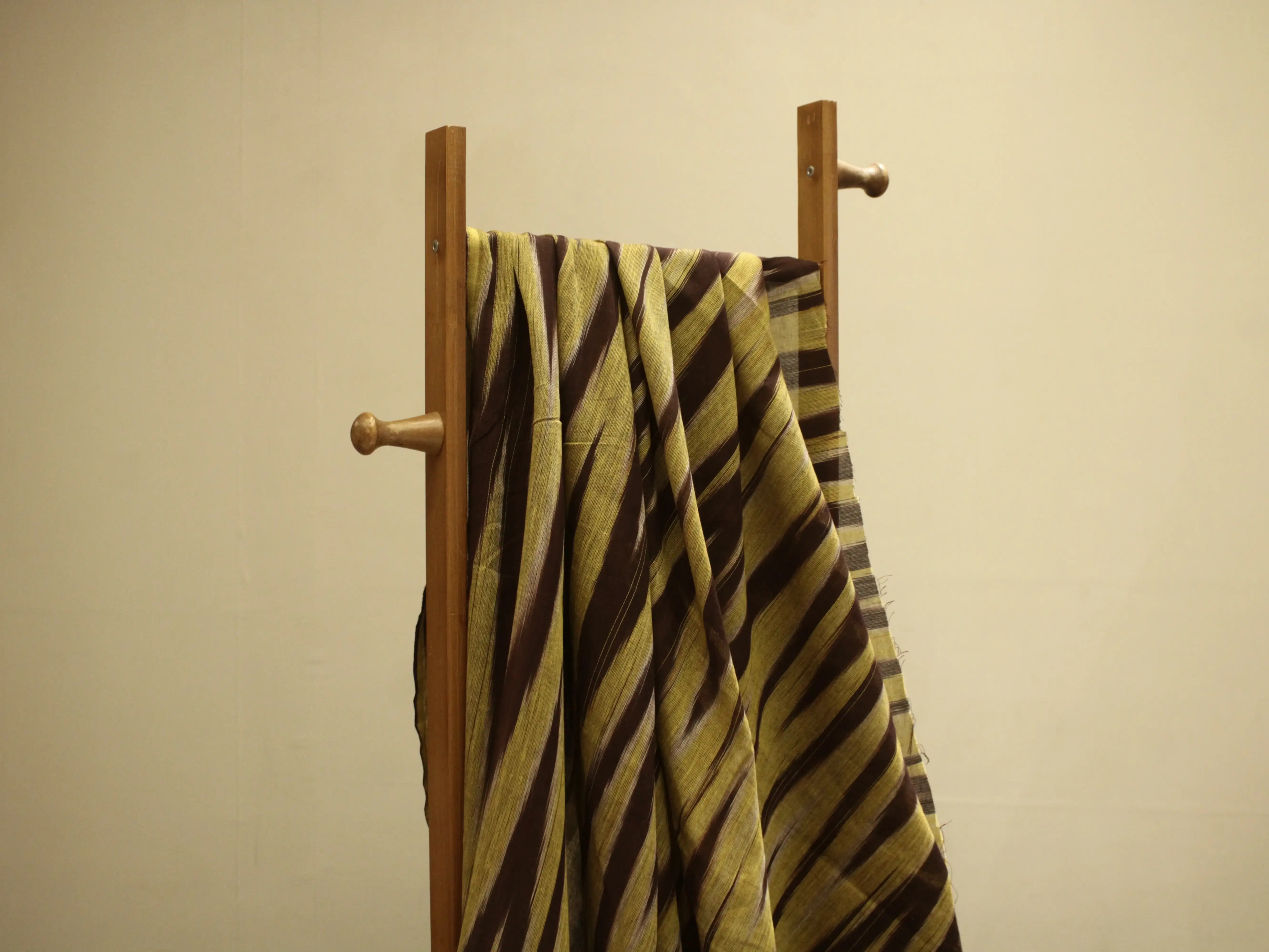 Mfoks : Handloom Pure Cotton Woven Fabric - Coffee