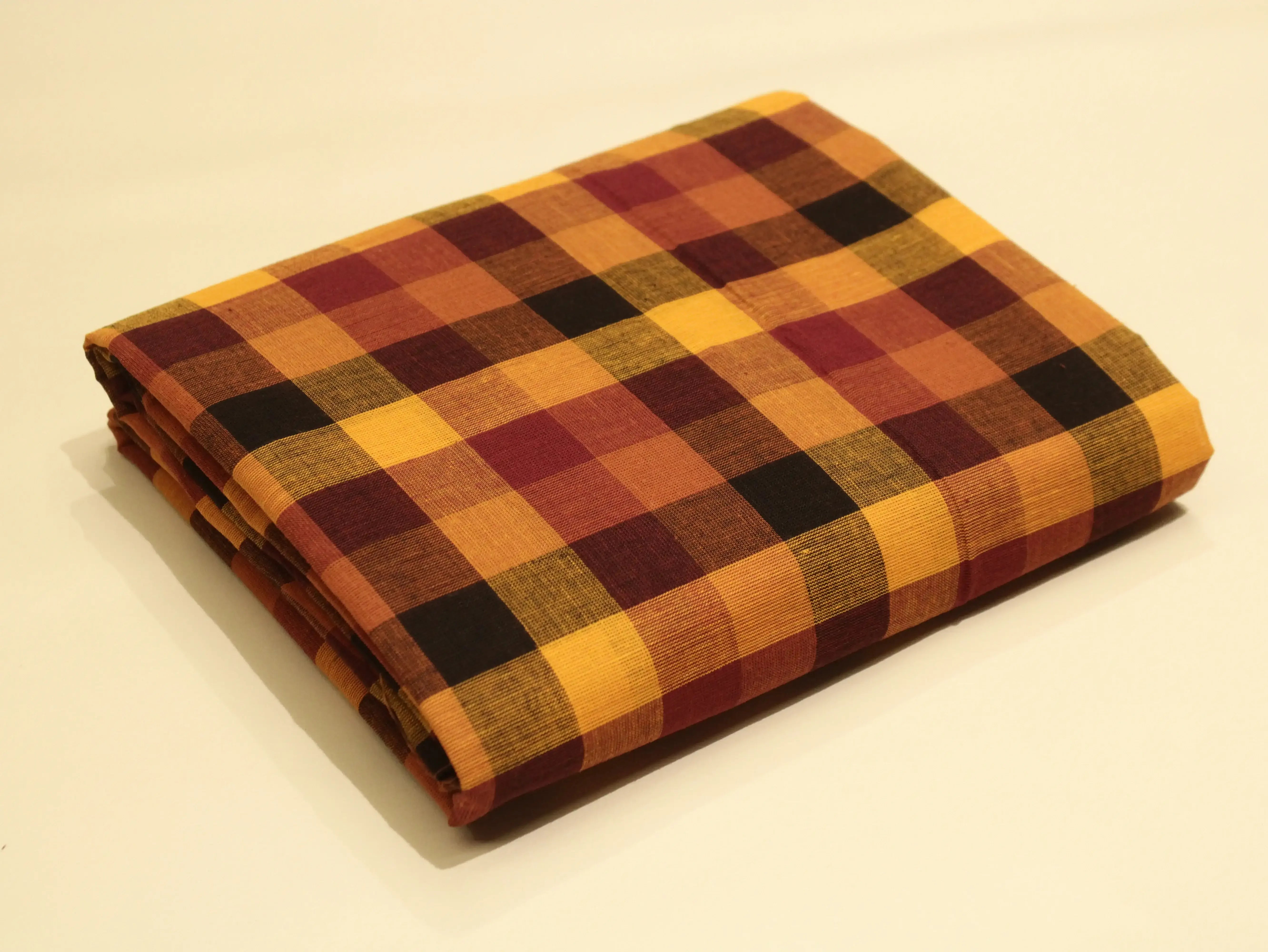 Mini Multi Checked Handloom Pure Cotton Woven Fabric - M'Foks