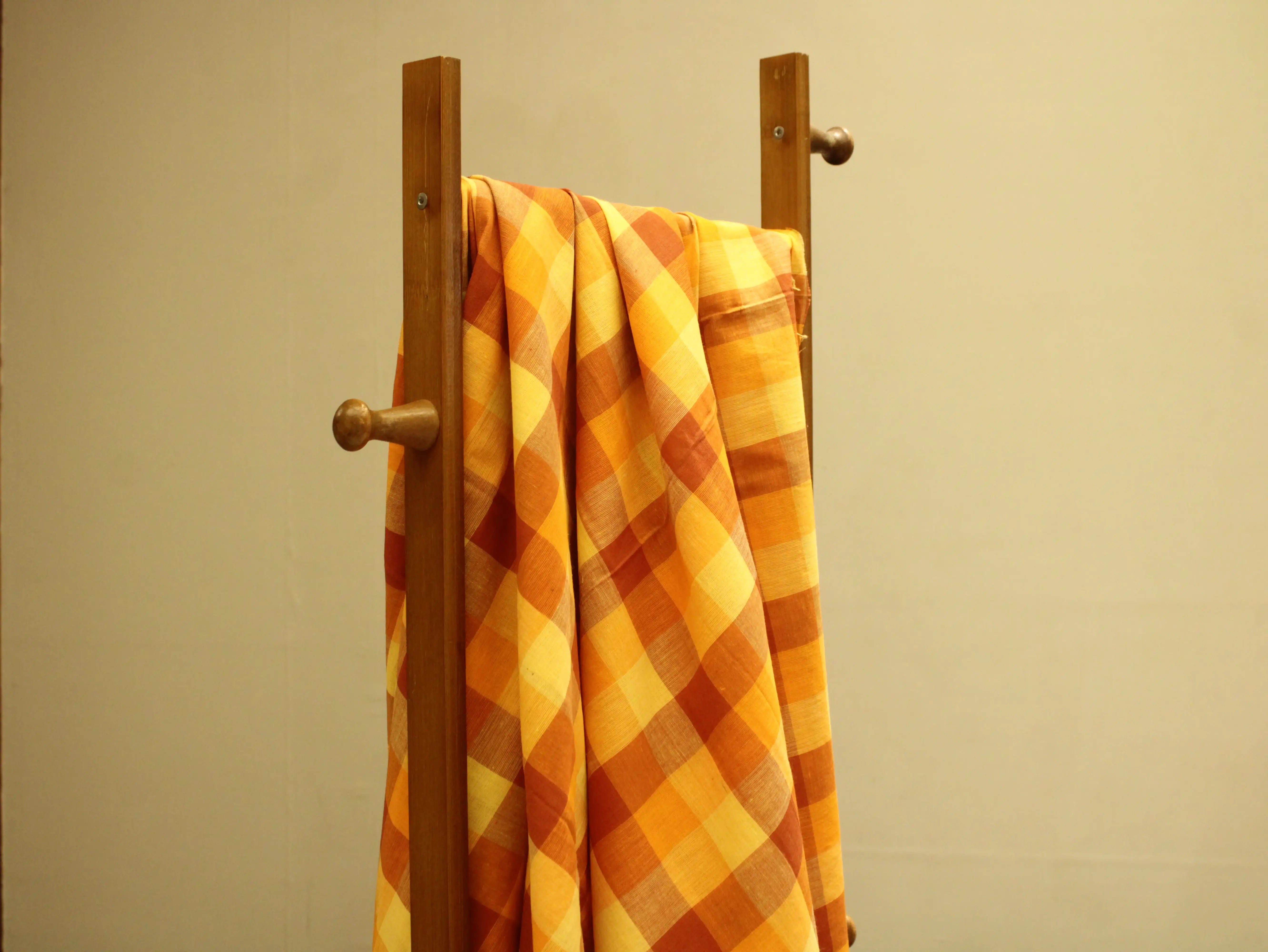 Multi Checked Handloom Pure Cotton Woven Fabric