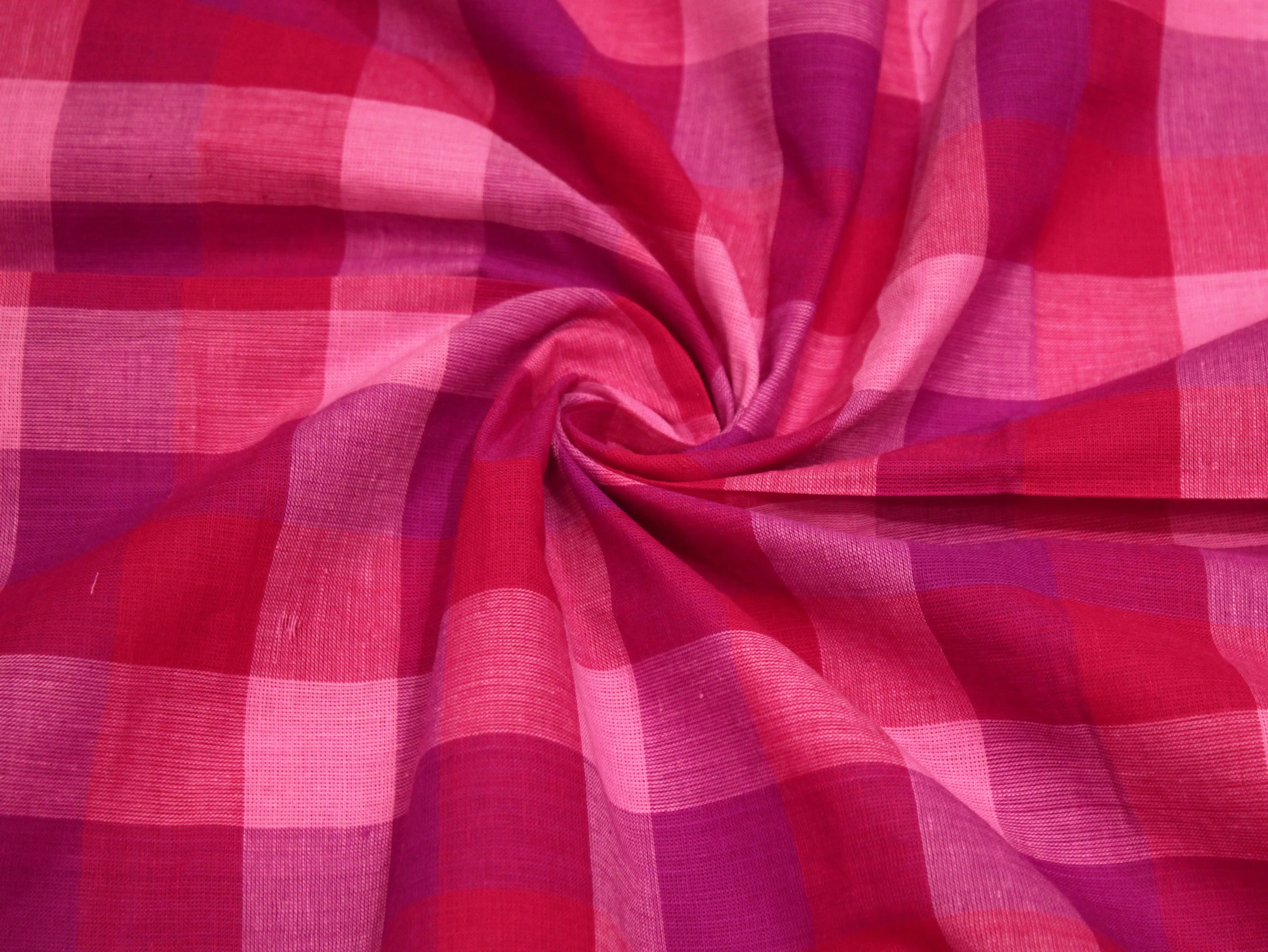 Multi Checked Handloom Pure Cotton Woven Fabric