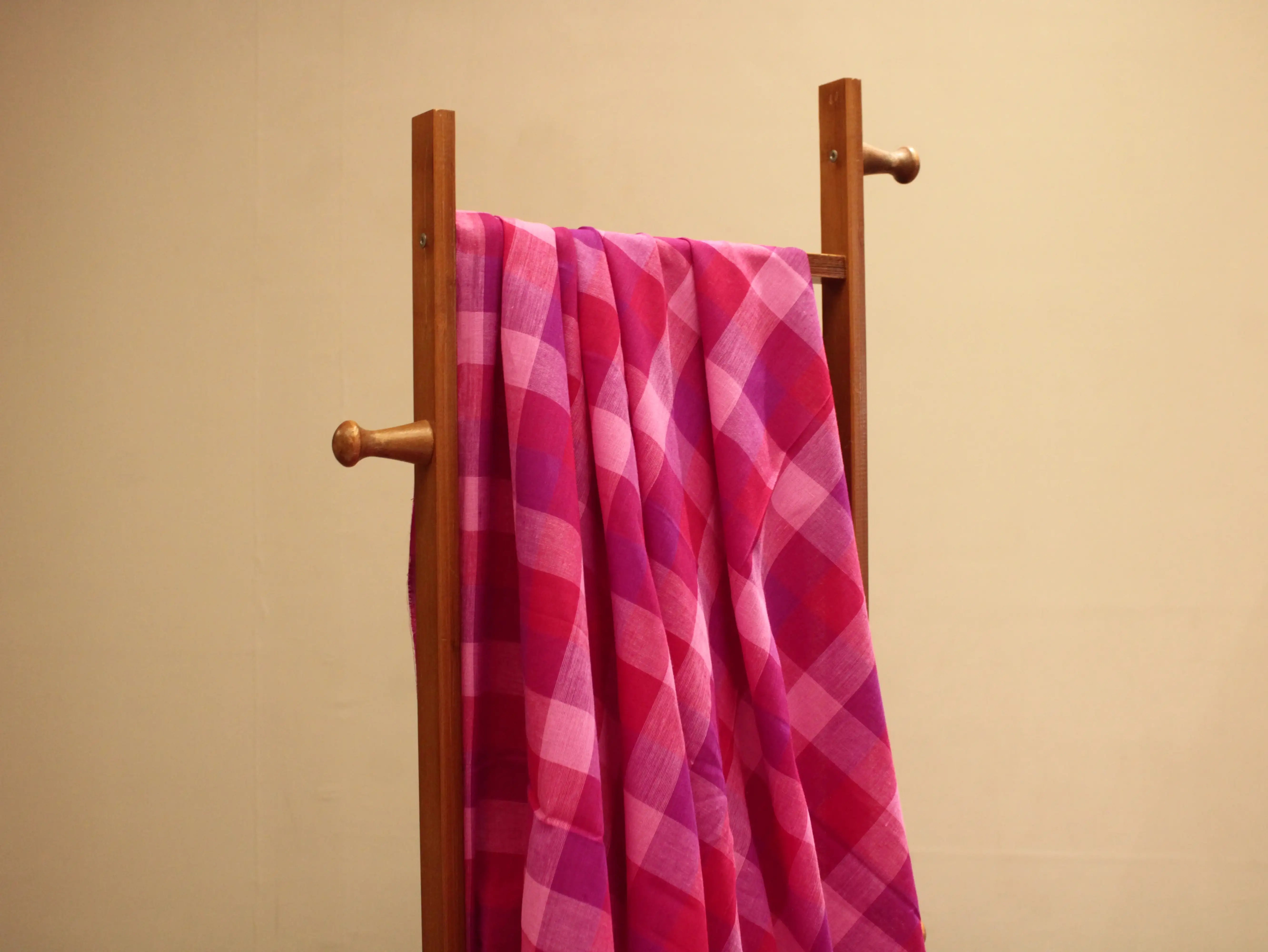 Multi Checked Handloom Pure Cotton Woven Fabric