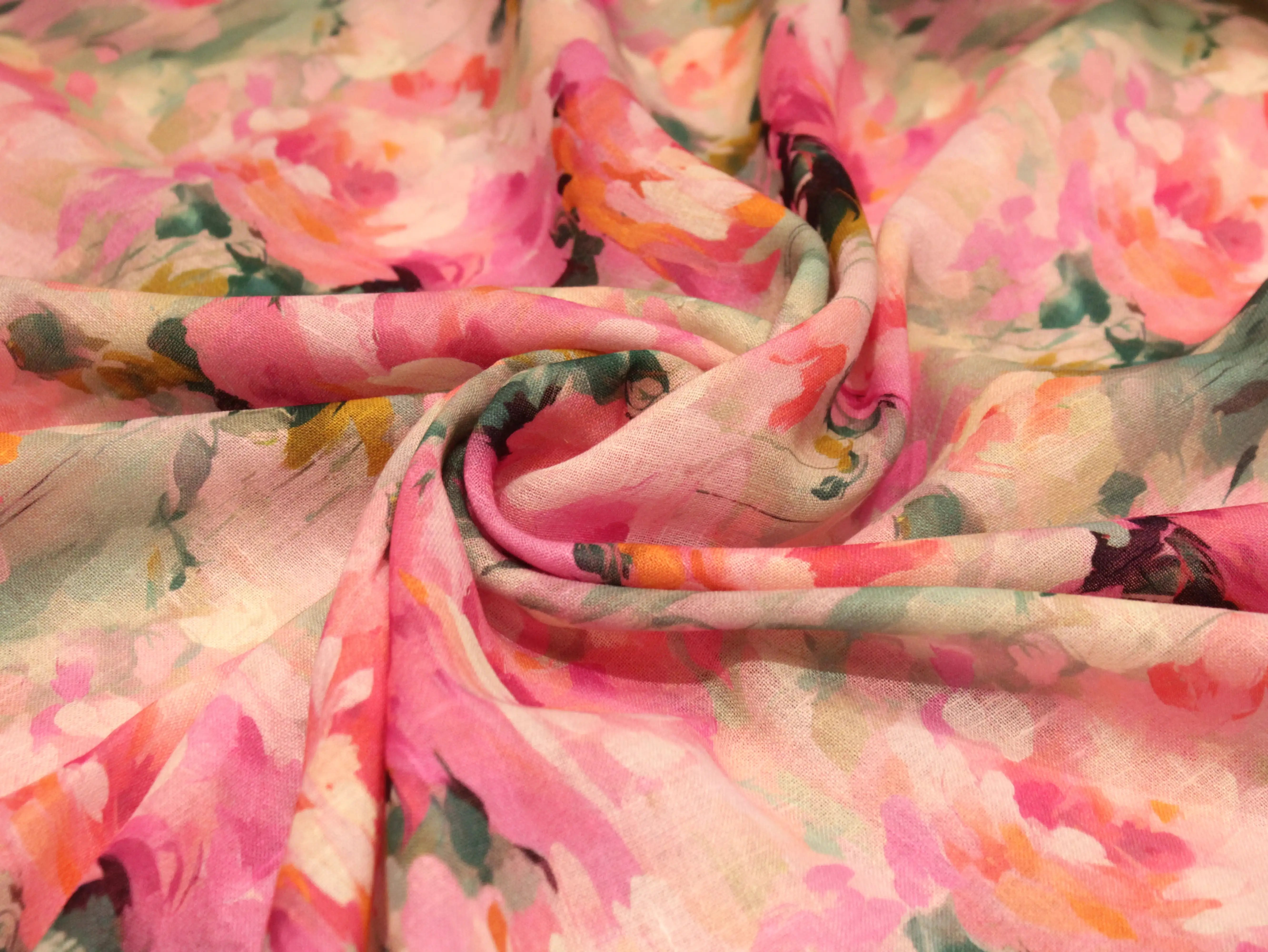 Art Linen Cotton Digital Printed Fabric