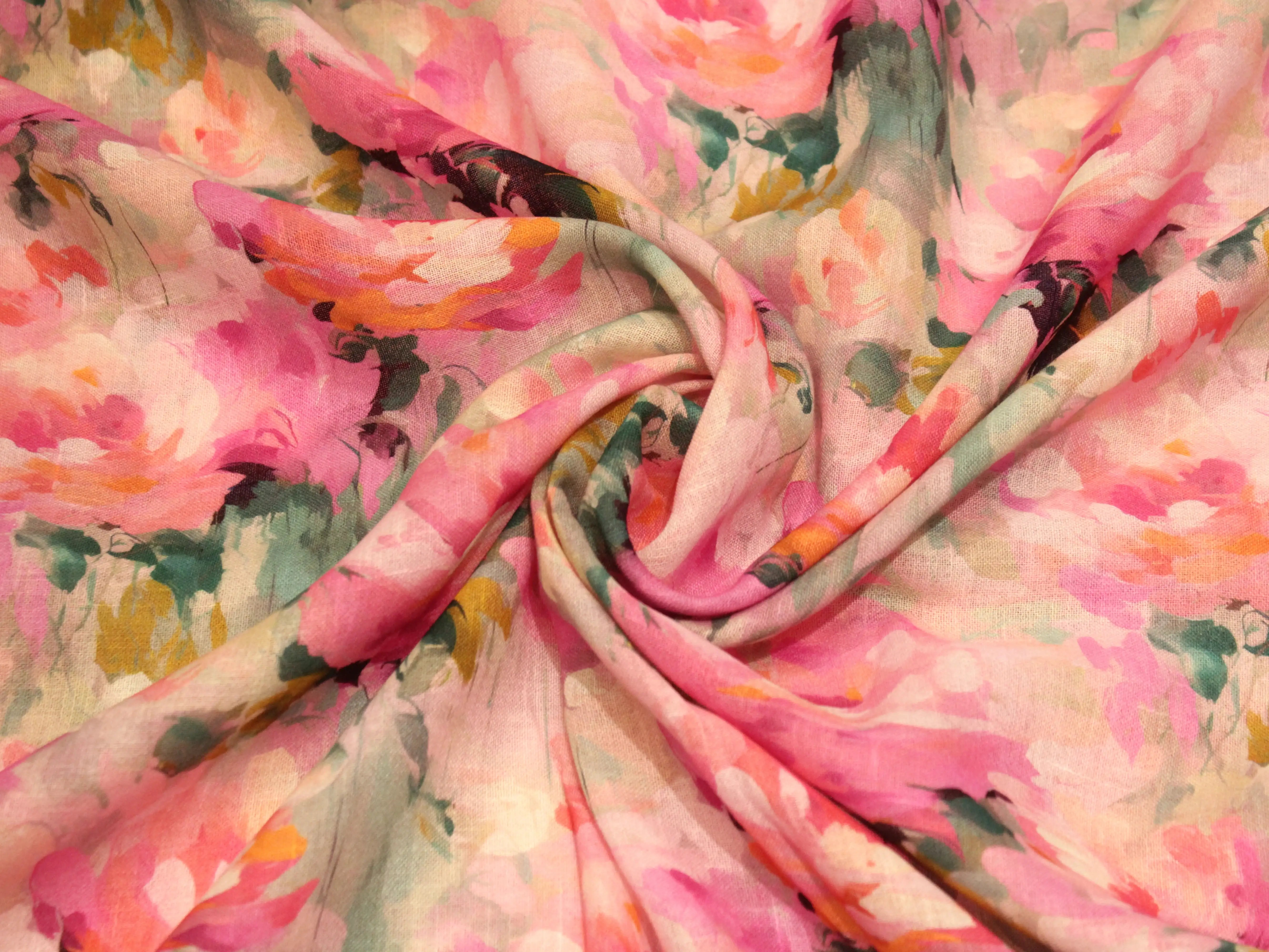 Art Linen Cotton Digital Printed Fabric