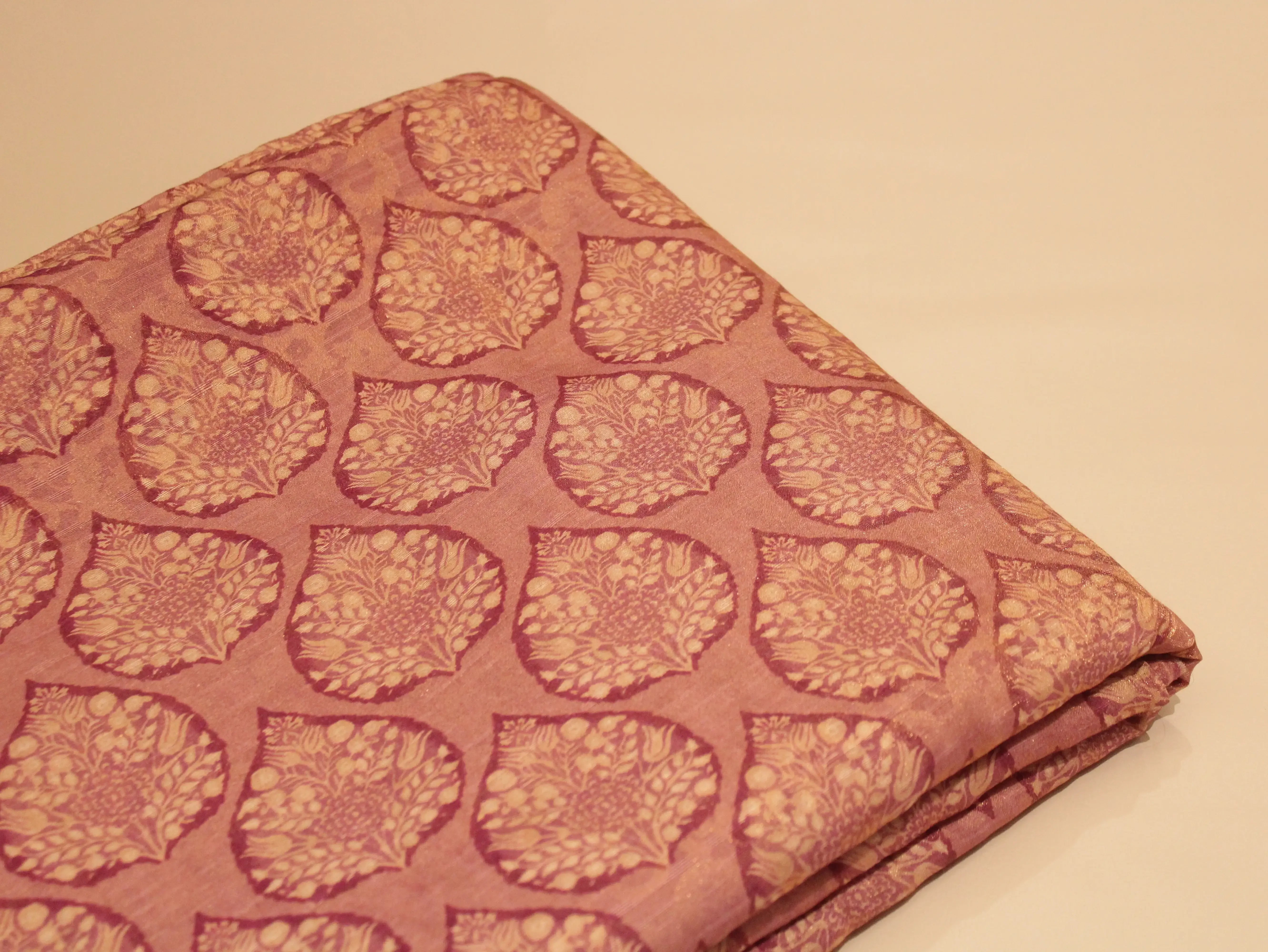 Pure Raw Silk Kalamkari Digital Print Fabric with Subtle Shine - M'Foks