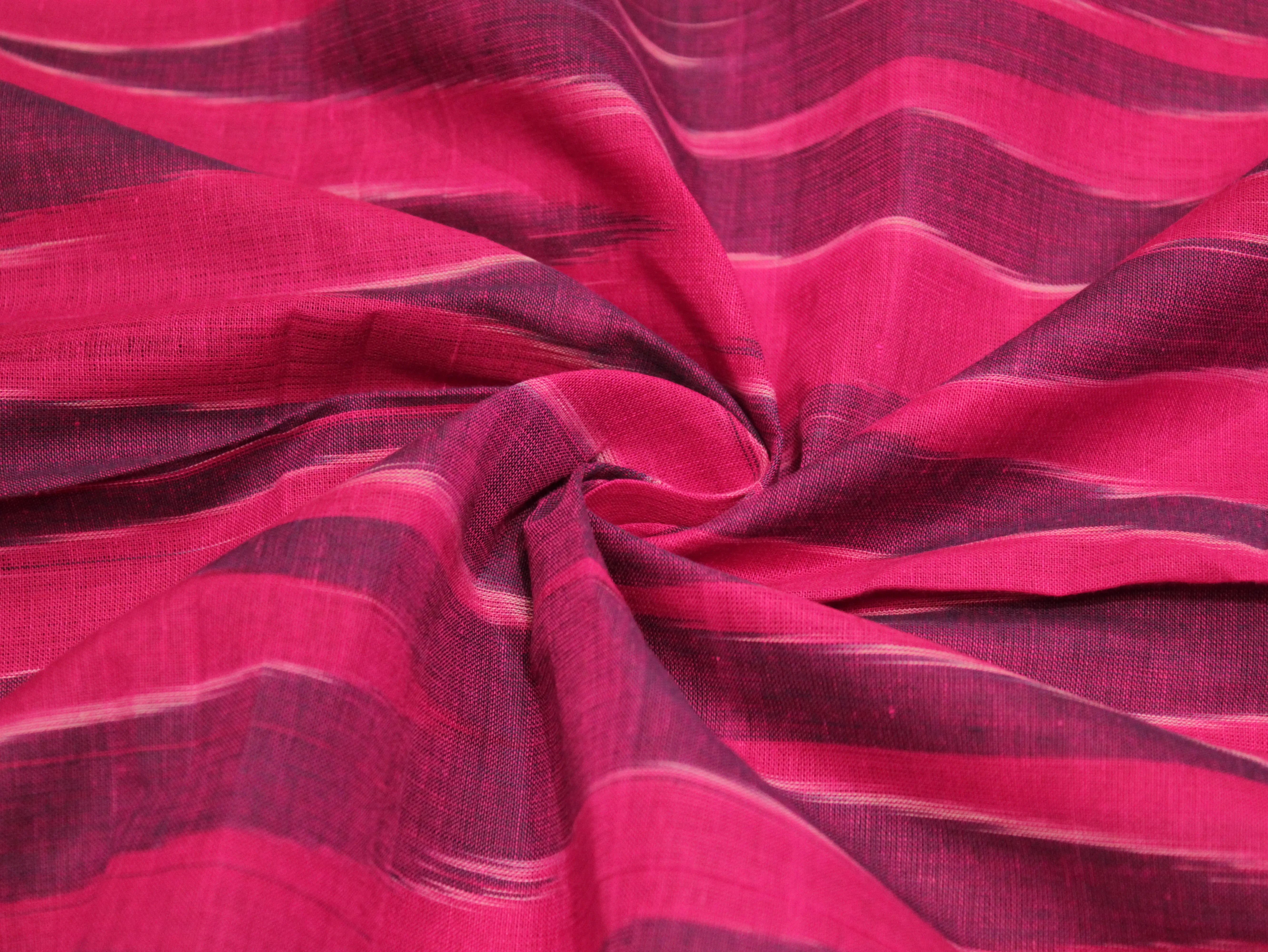 Mfoks : Handloom Pure Cotton Woven Fabric - Silk Rani - M'Foks