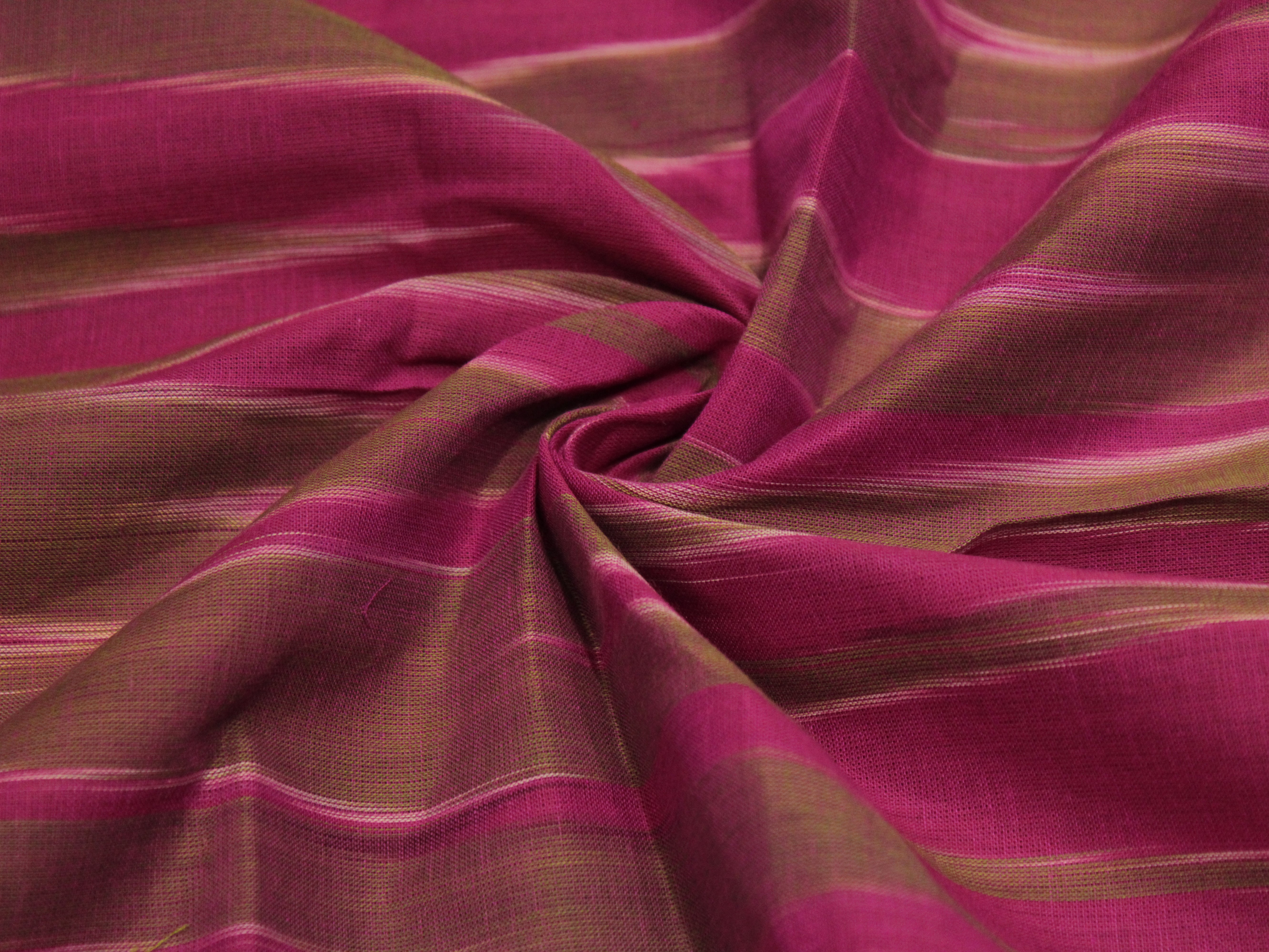Mfoks : Handloom Pure Cotton Woven Fabric - Pinkish Onion