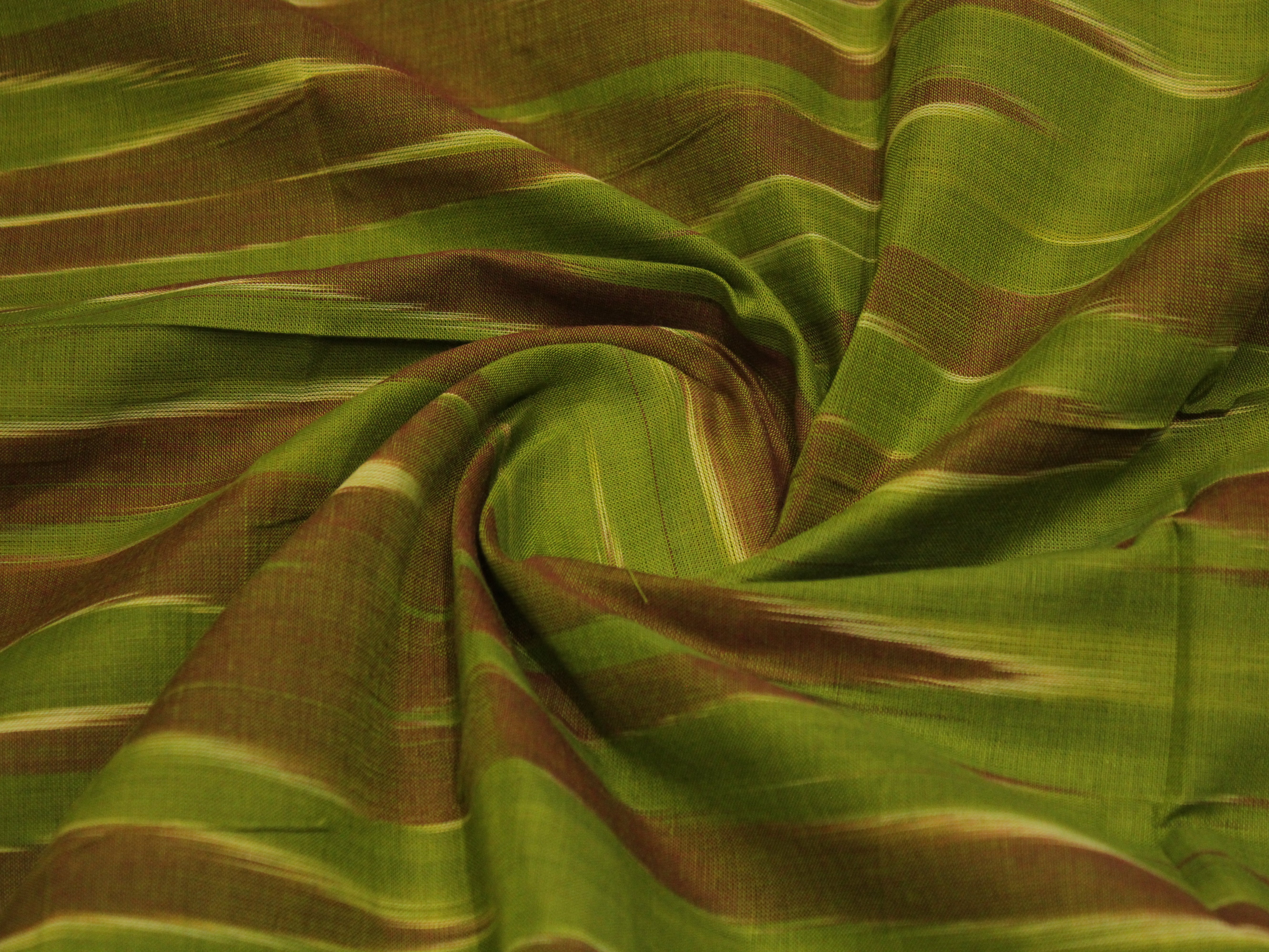 Mfoks : Handloom Pure Cotton Woven Fabric - Leaf Green