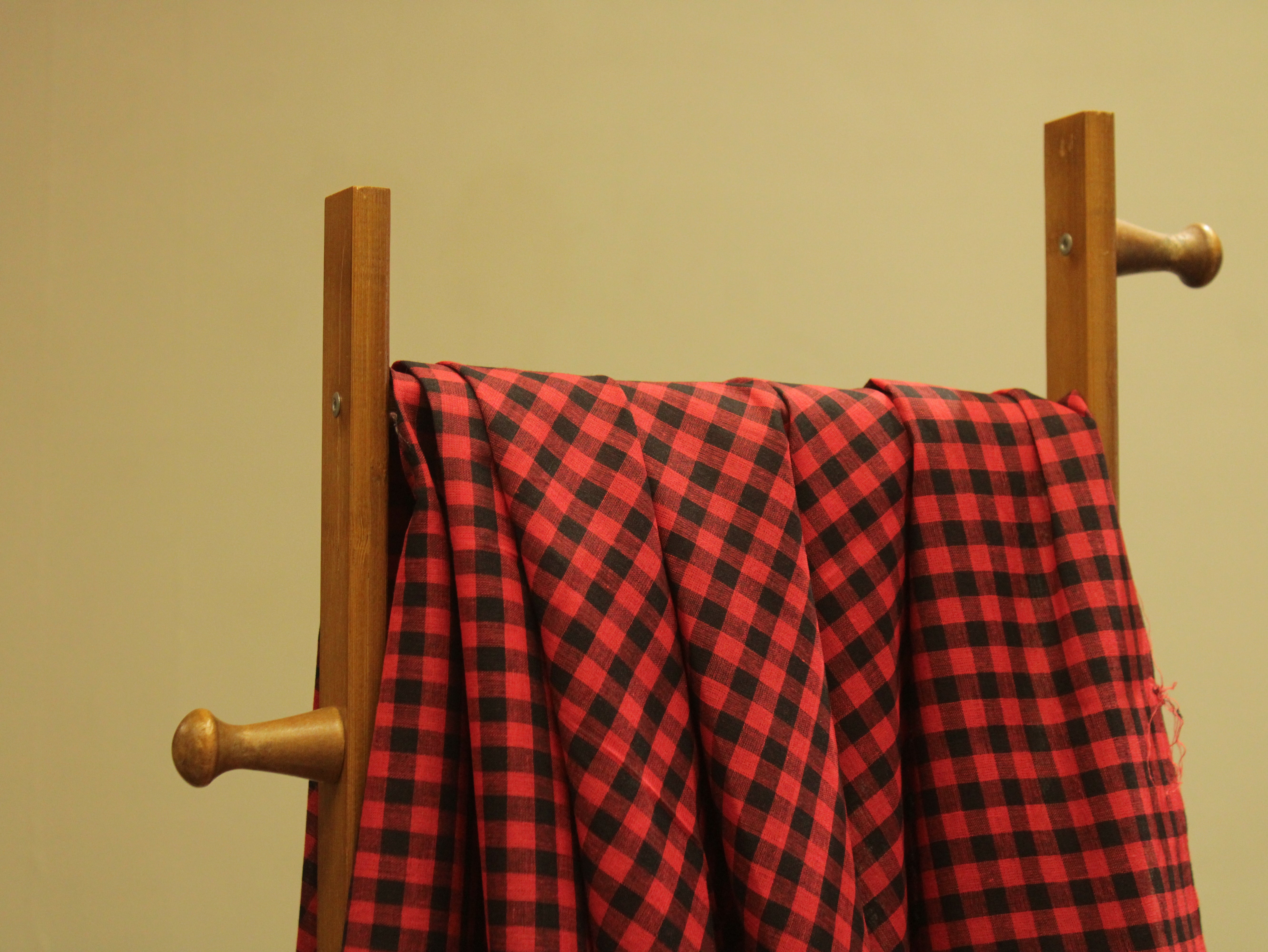 Checked Handloom Pure Cotton Woven Fabric