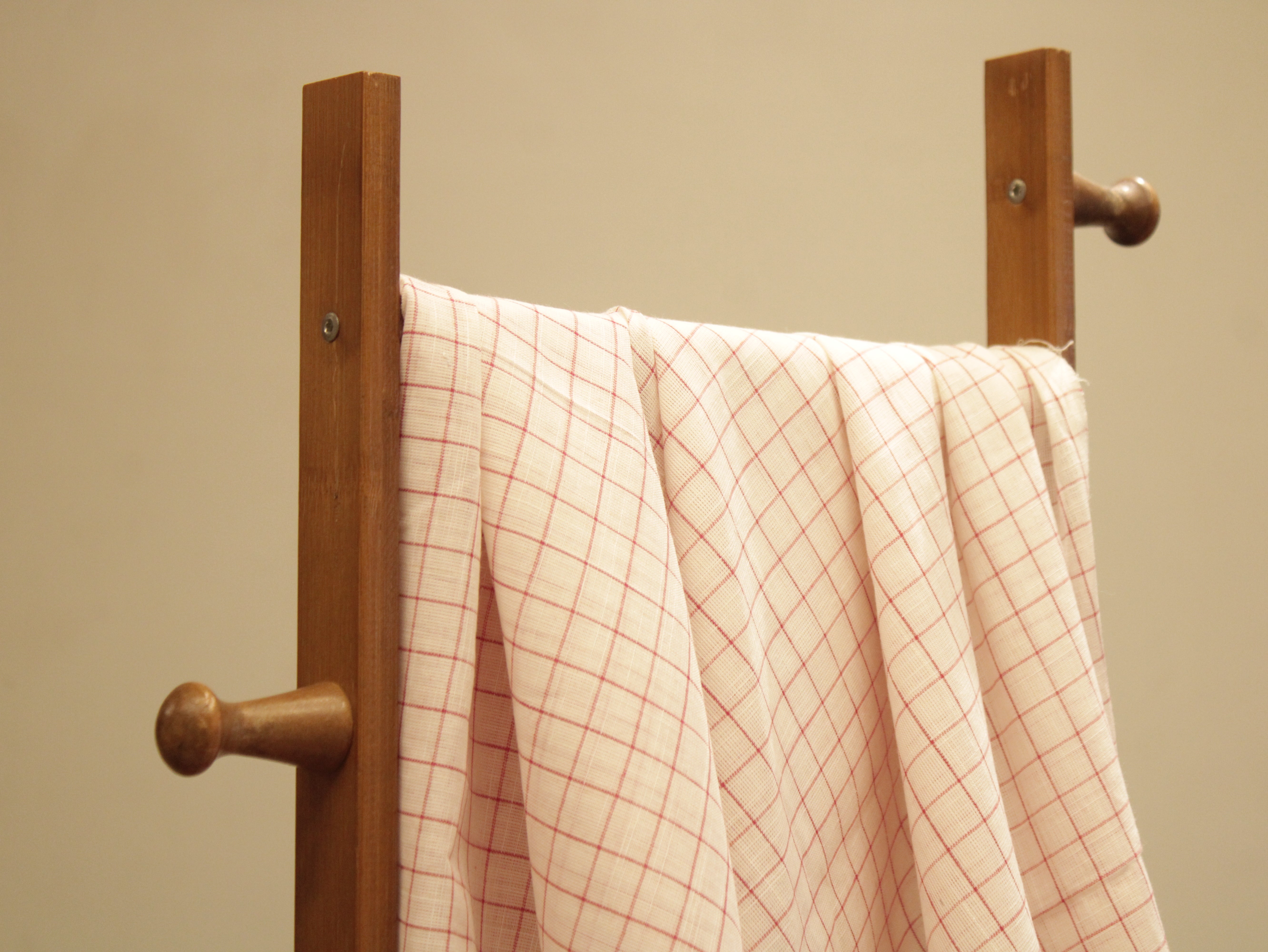 Checked Handloom Pure Cotton Woven Fabric
