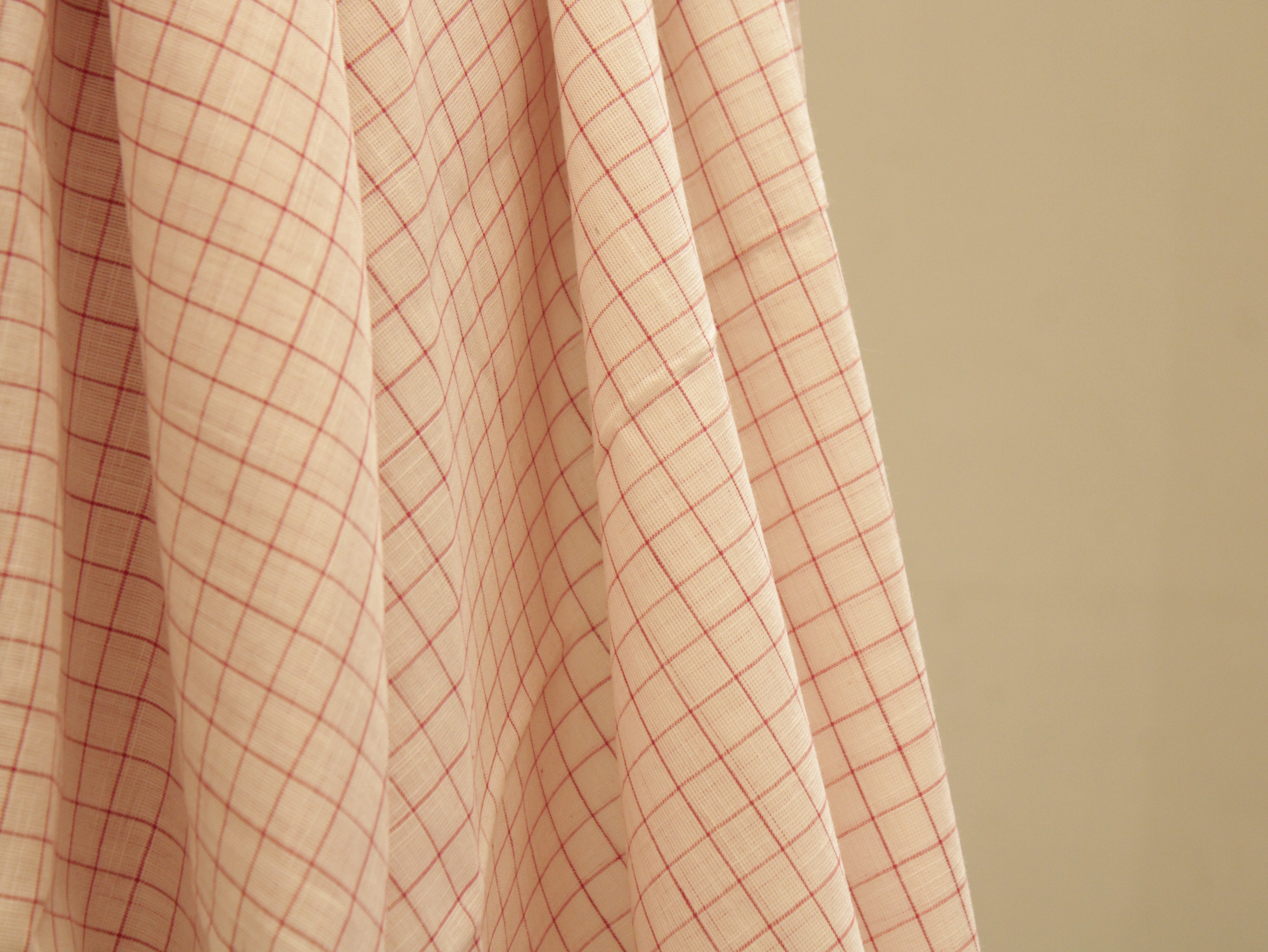 Checked Handloom Pure Cotton Woven Fabric