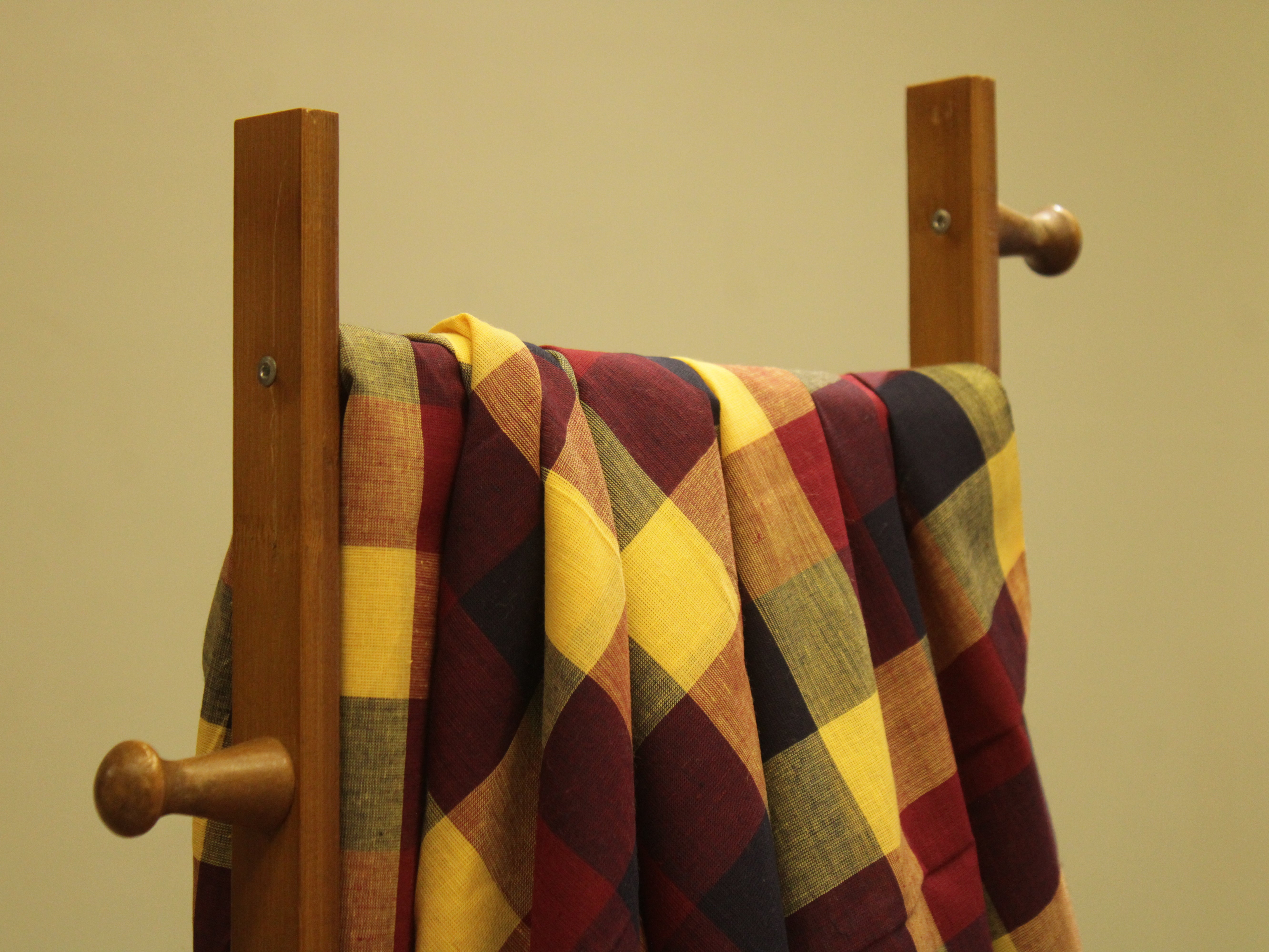 Multi Checked Handloom Pure Cotton Woven Fabric