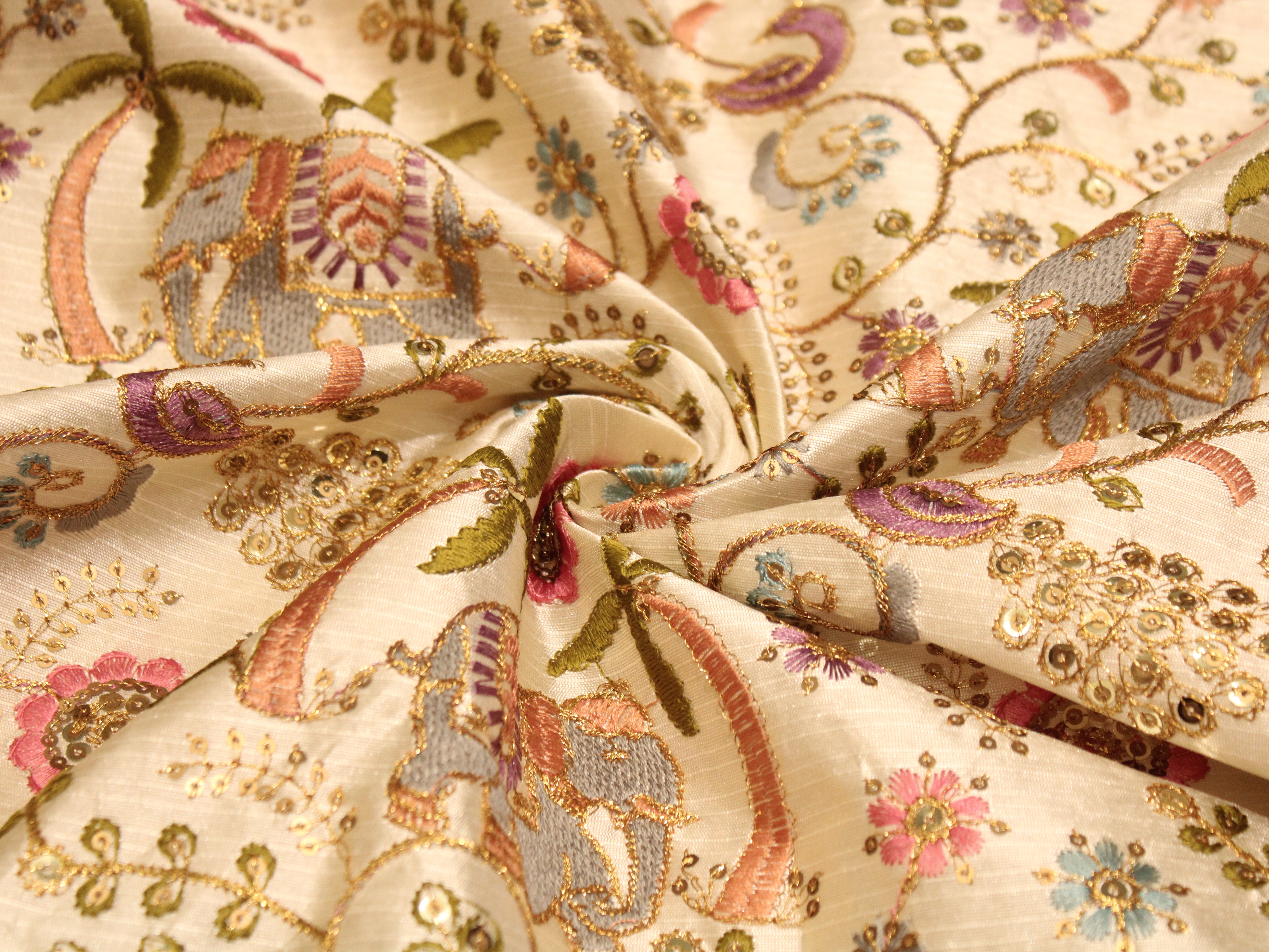 Premium Mulberry Silk Thread Work Fabric