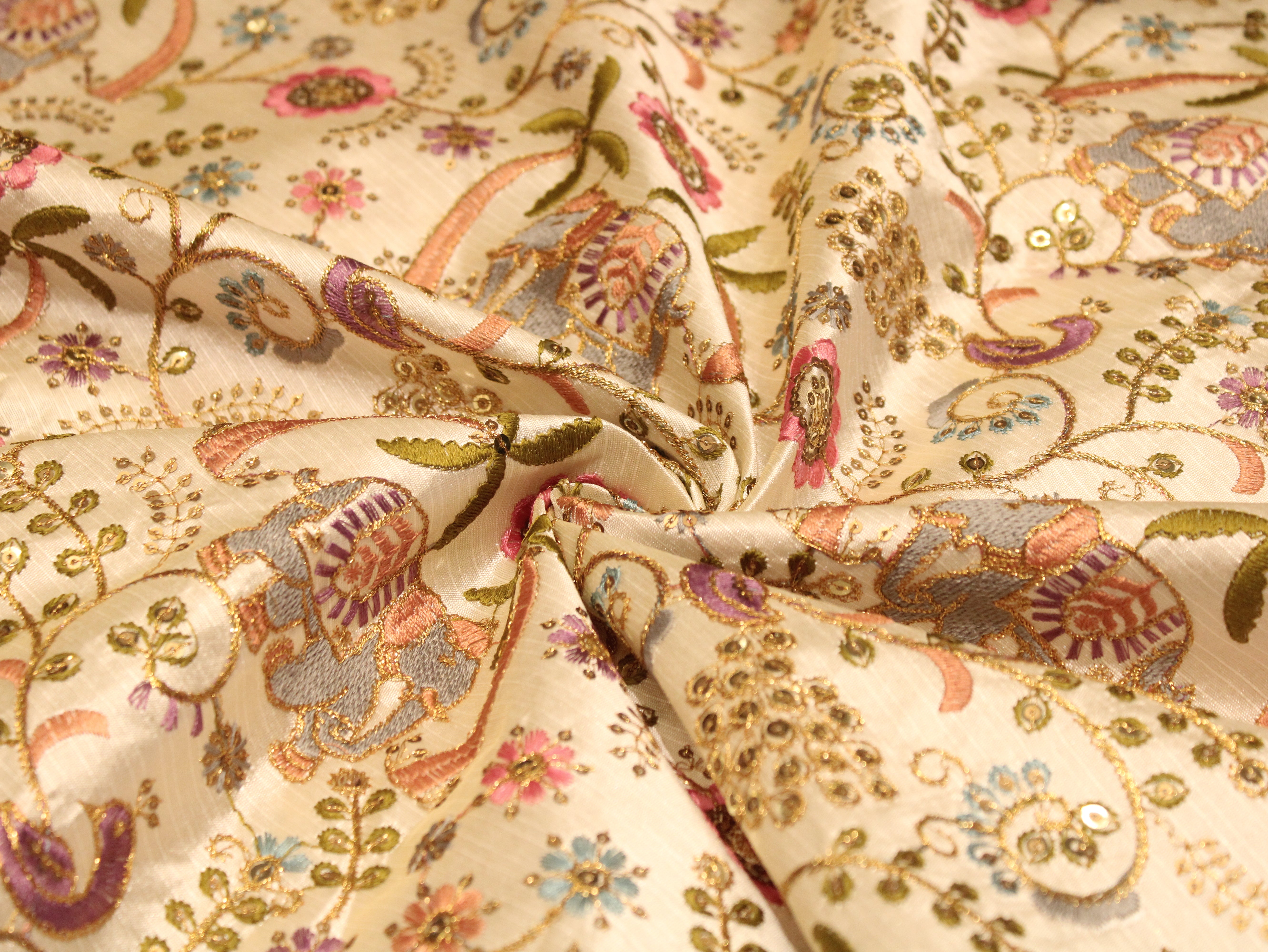 Premium Mulberry Silk Thread Work Fabric