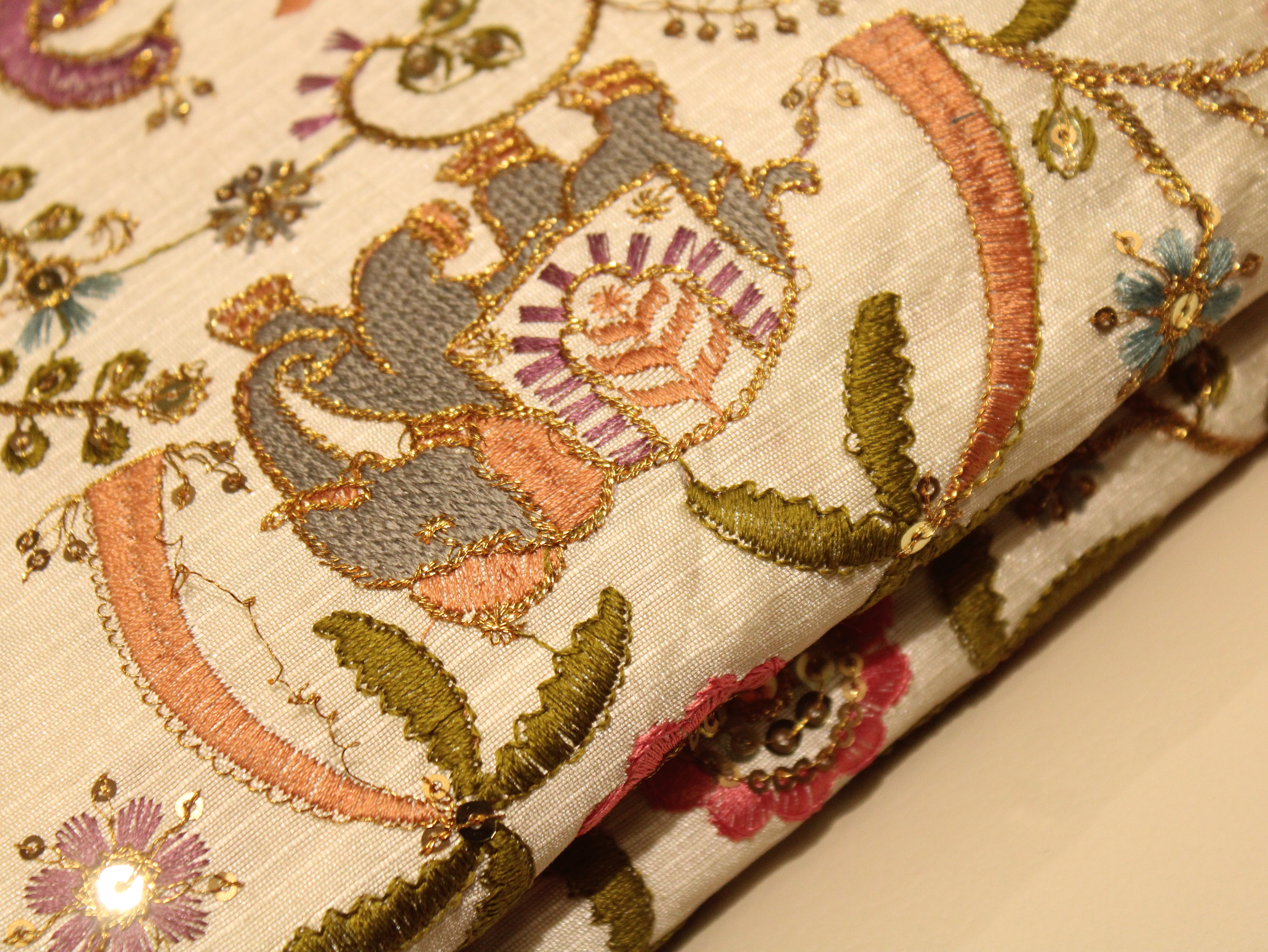 Premium Mulberry Silk Thread Work Fabric