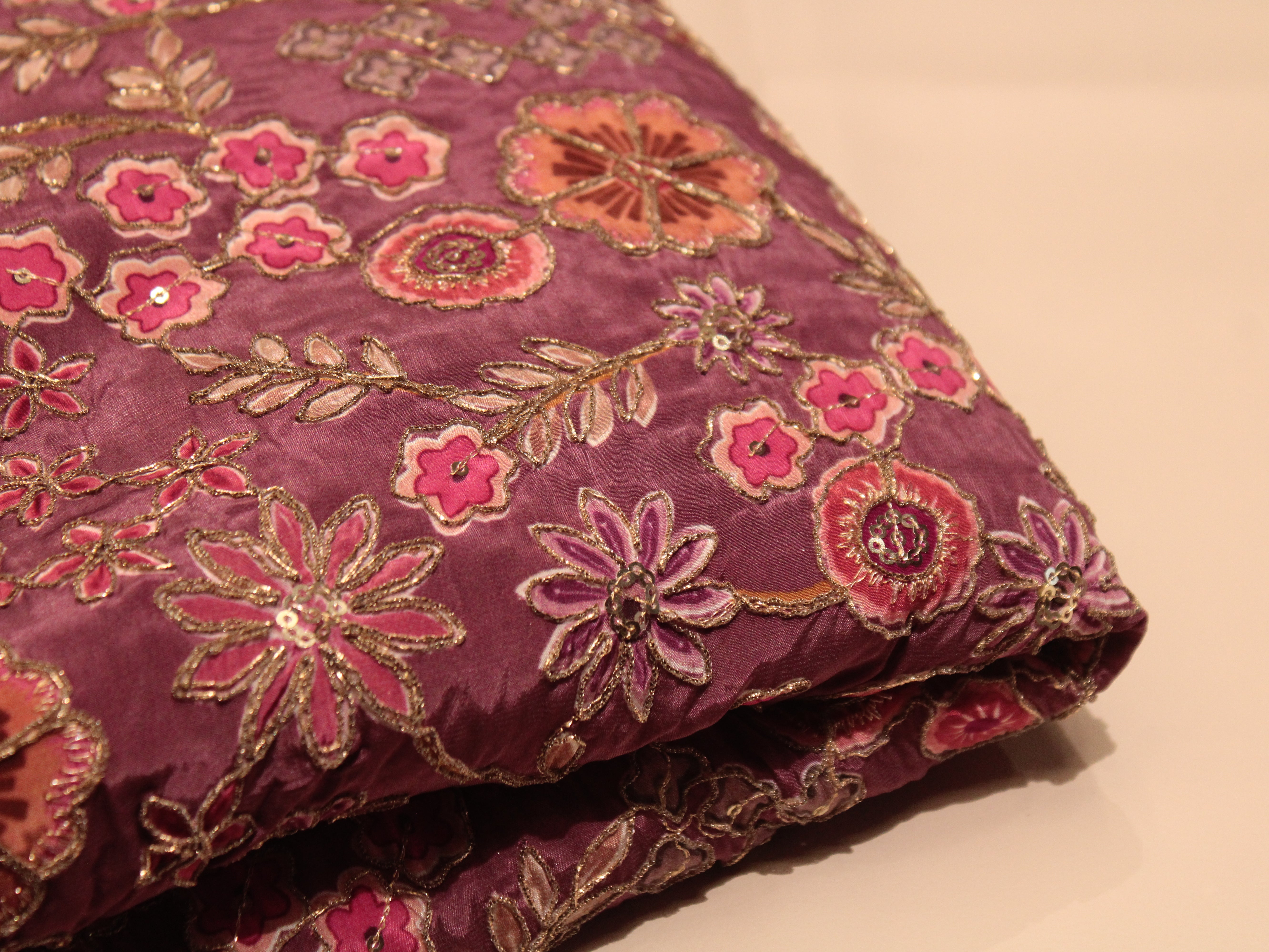 POSH : Premium Coding Work Natural Crepe Fabric