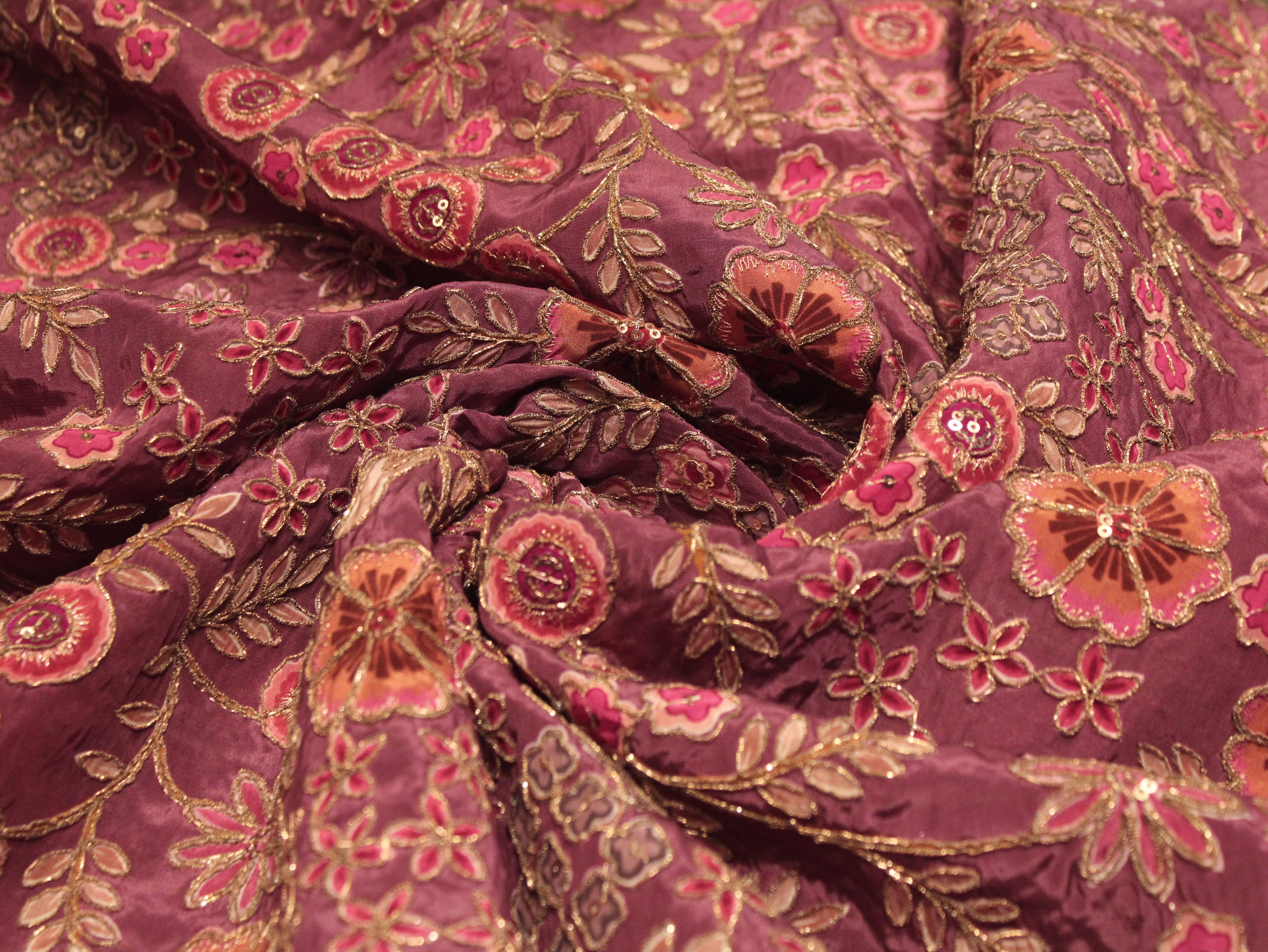 POSH : Premium Coding Work Natural Crepe Fabric
