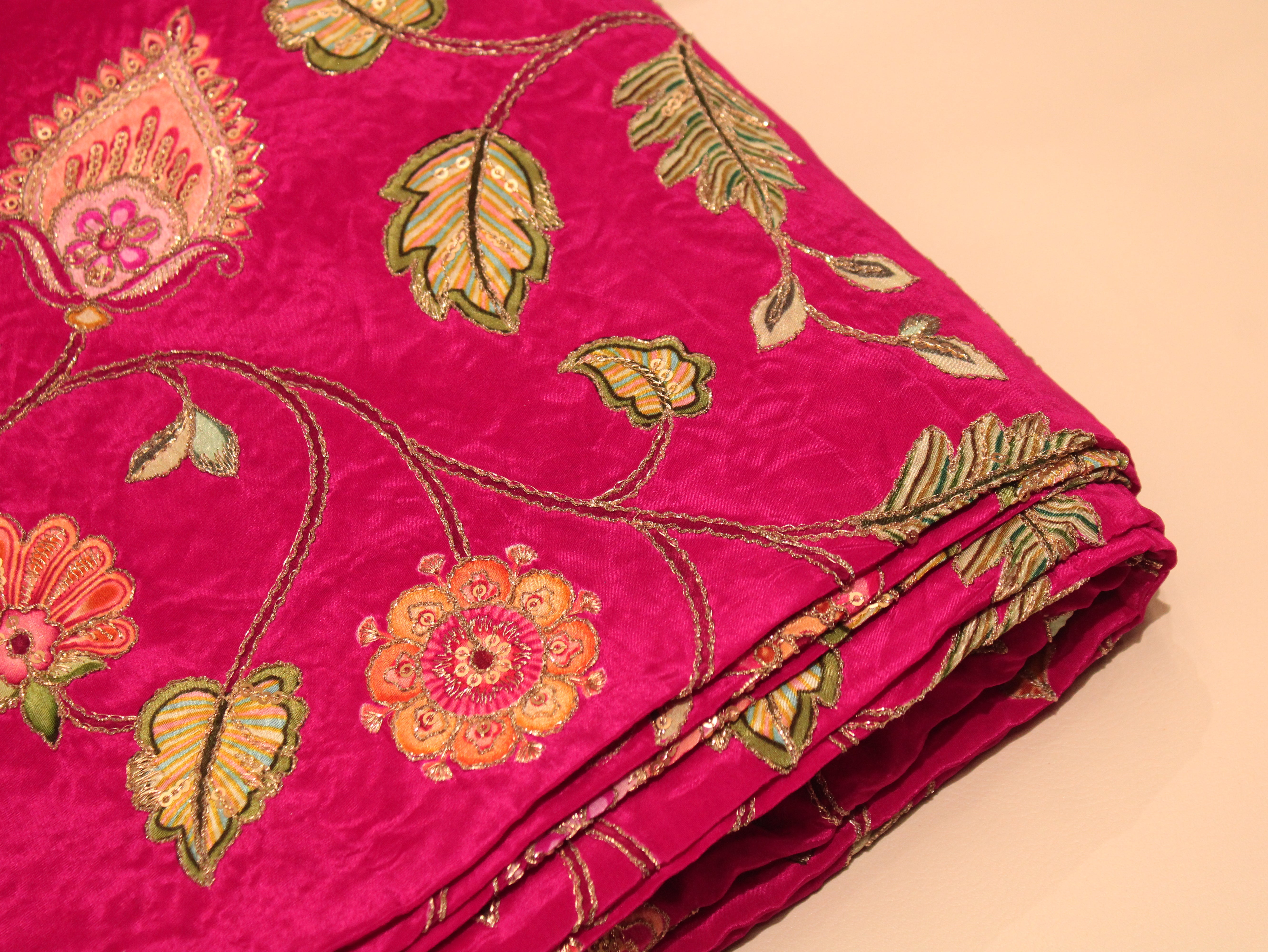 POSH : Premium Coding Work Natural Crepe Fabric