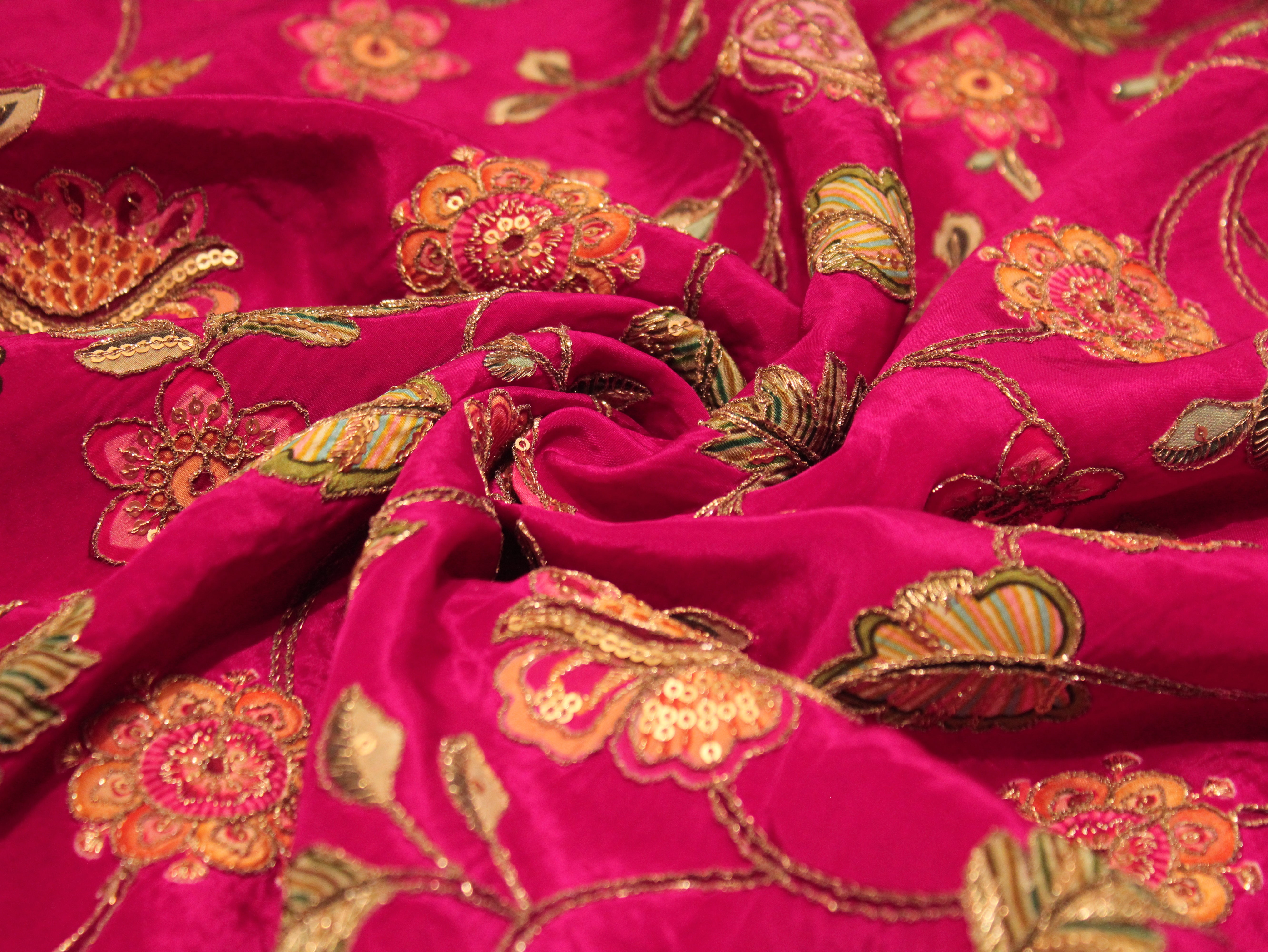POSH : Premium Coding Work Natural Crepe Fabric