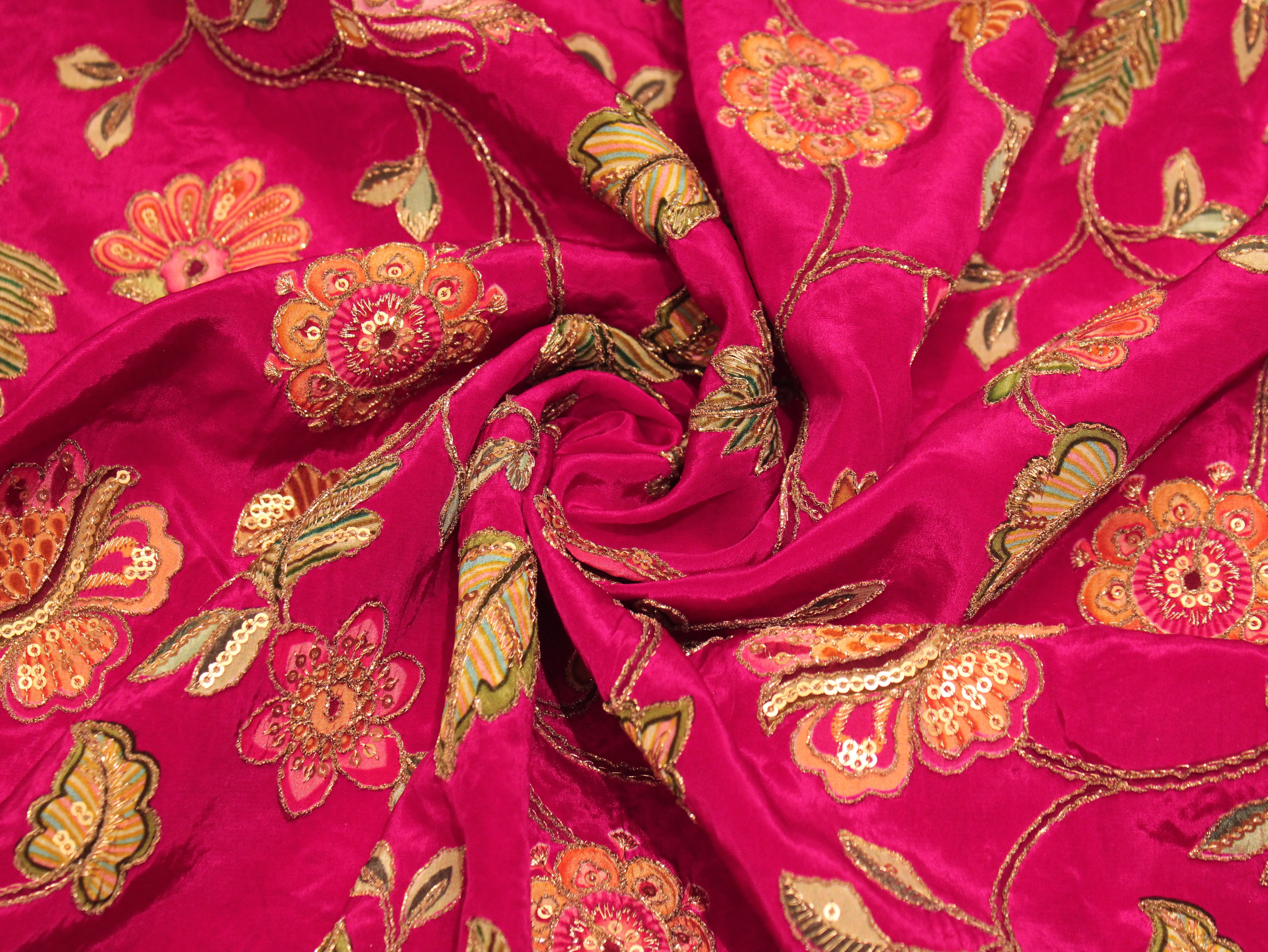 POSH : Premium Coding Work Natural Crepe Fabric