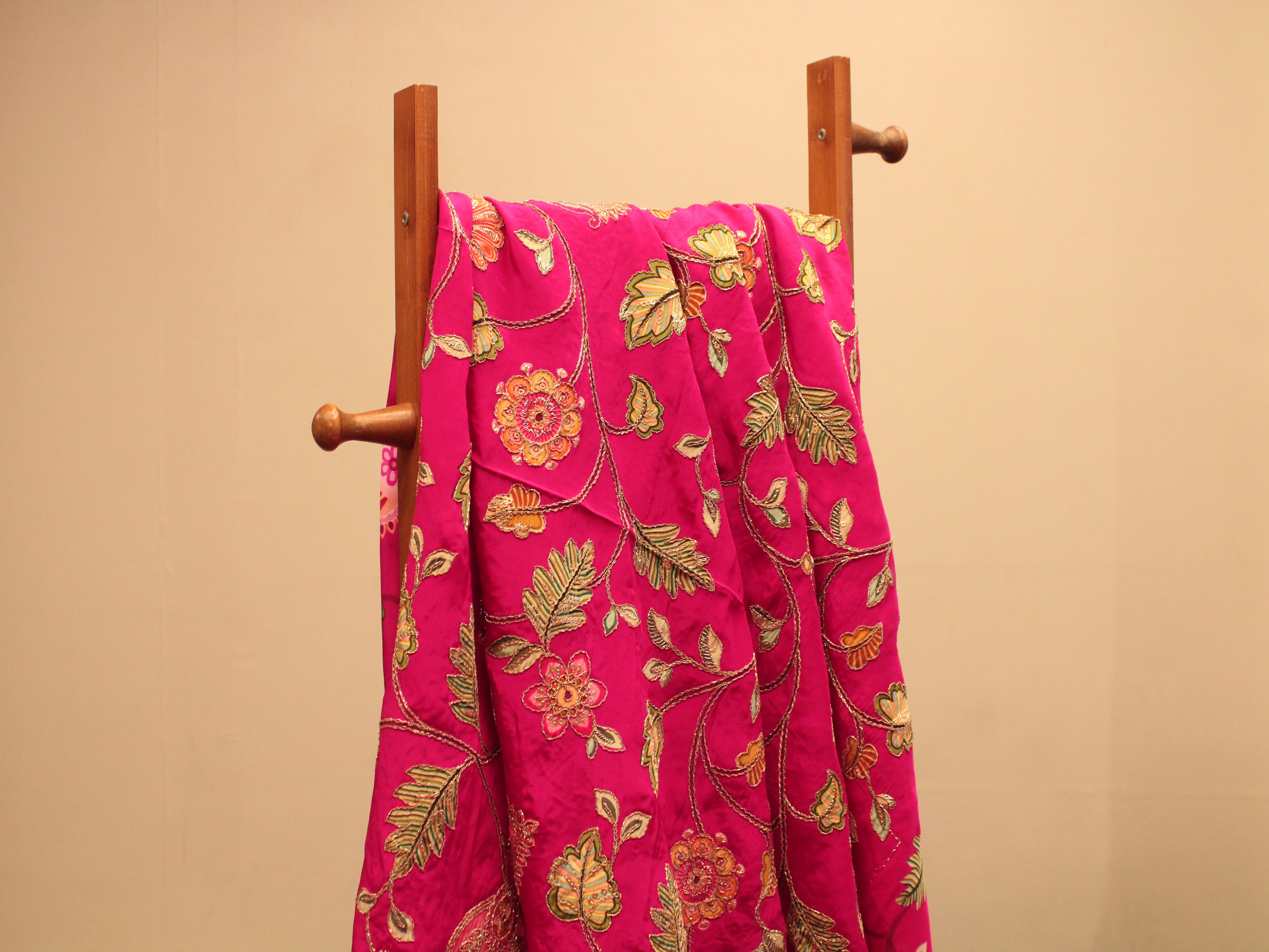 POSH : Premium Coding Work Natural Crepe Fabric