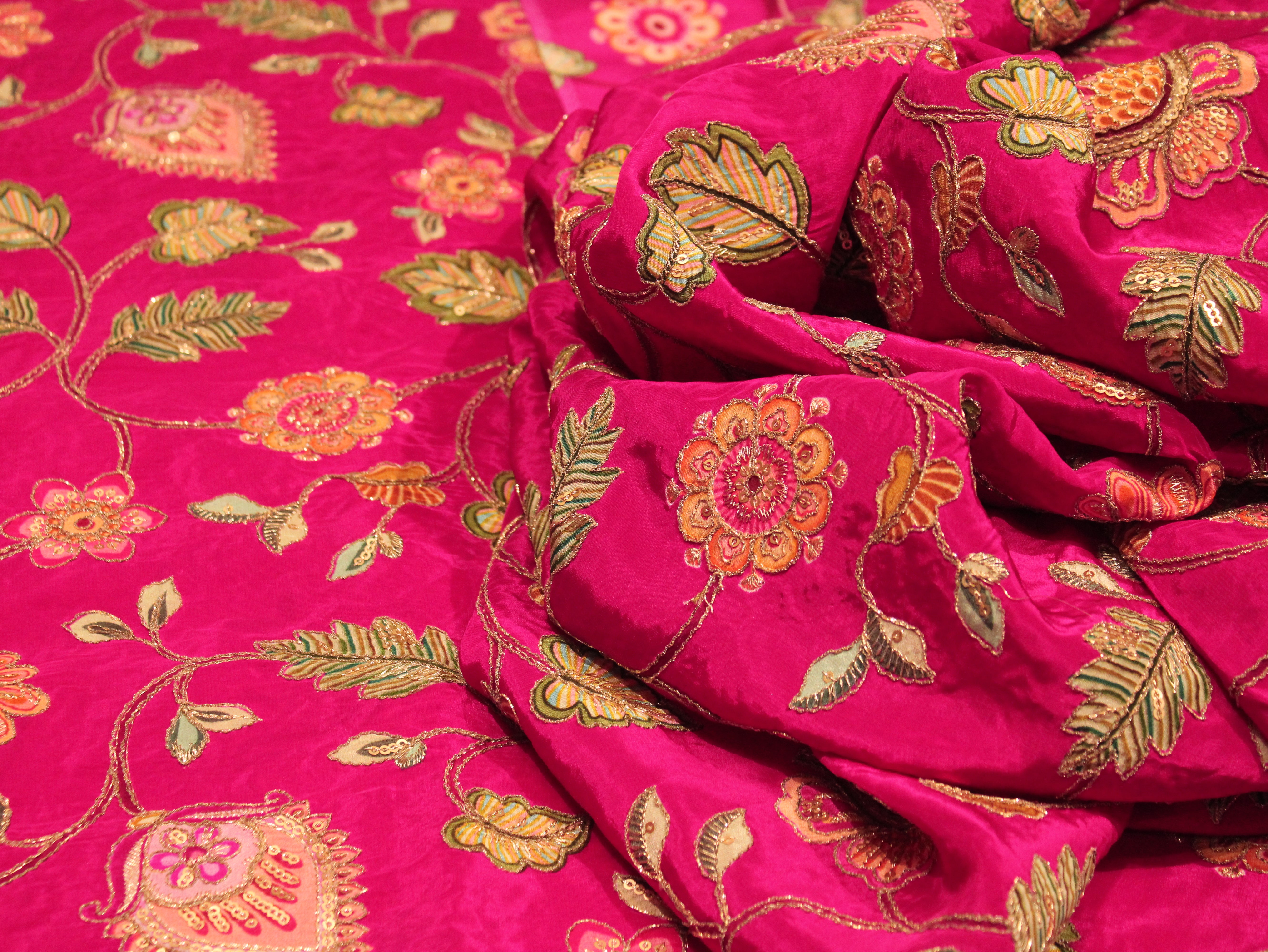 POSH : Premium Coding Work Natural Crepe Fabric