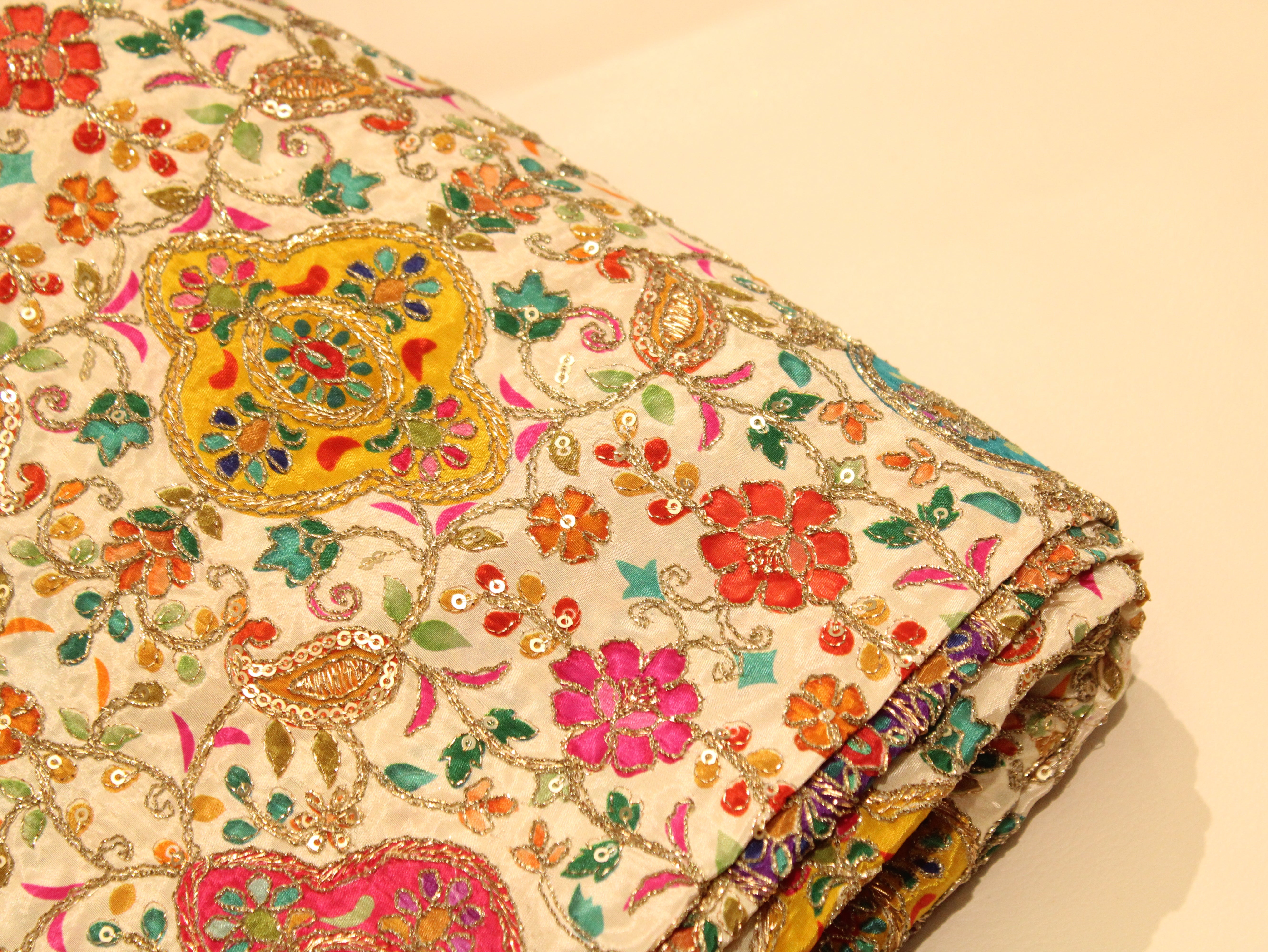 POSH : Premium Coding Work Natural Crepe Fabric
