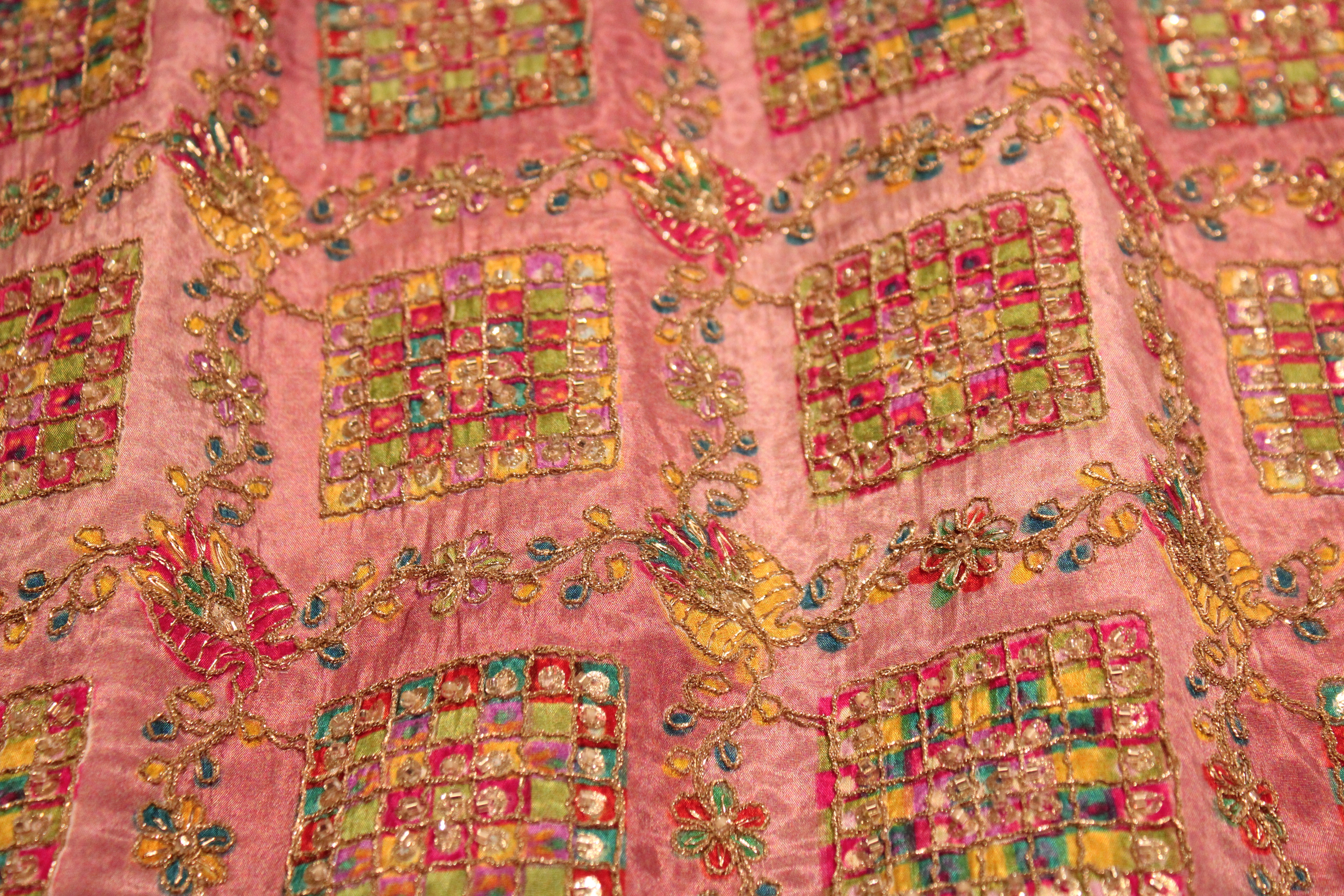 Premium Handcrafted Cut-Dana Work Crepe Fabric – Coding & Position Embellished