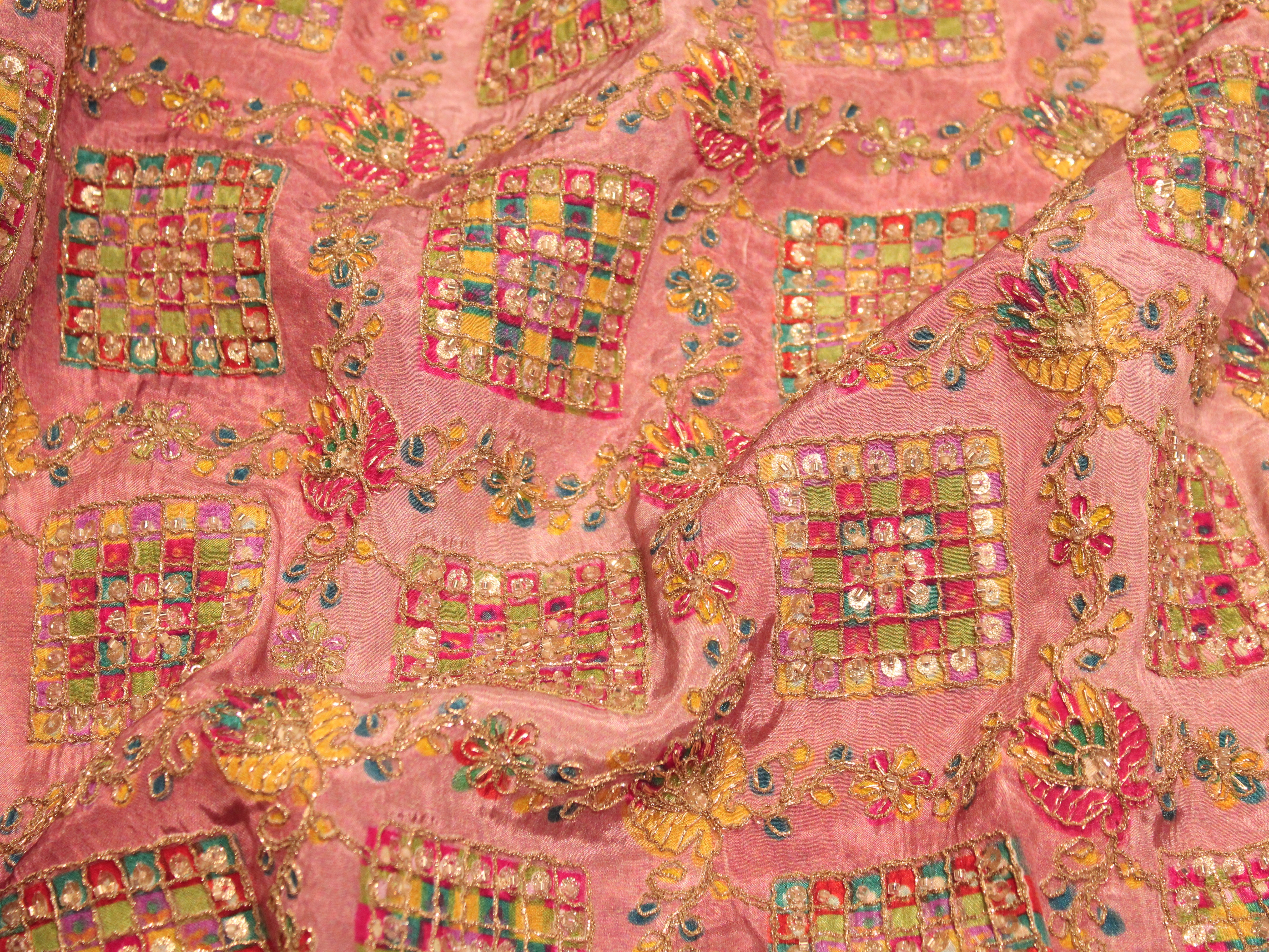 Premium Handcrafted Cut-Dana Work Crepe Fabric – Coding & Position Embellished