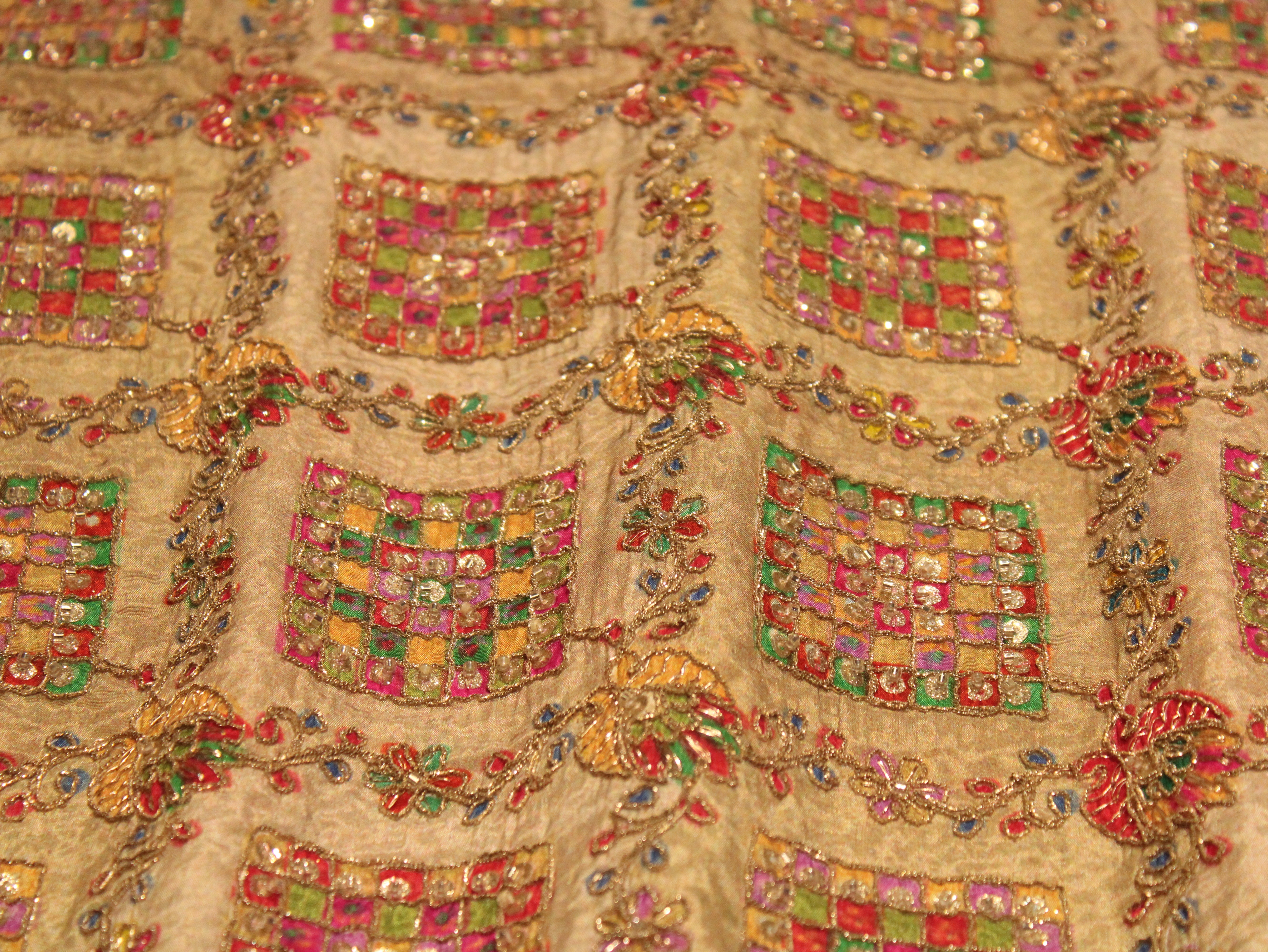 Premium Handcrafted Cut-Dana Work Crepe Fabric – Coding & Position Embellished