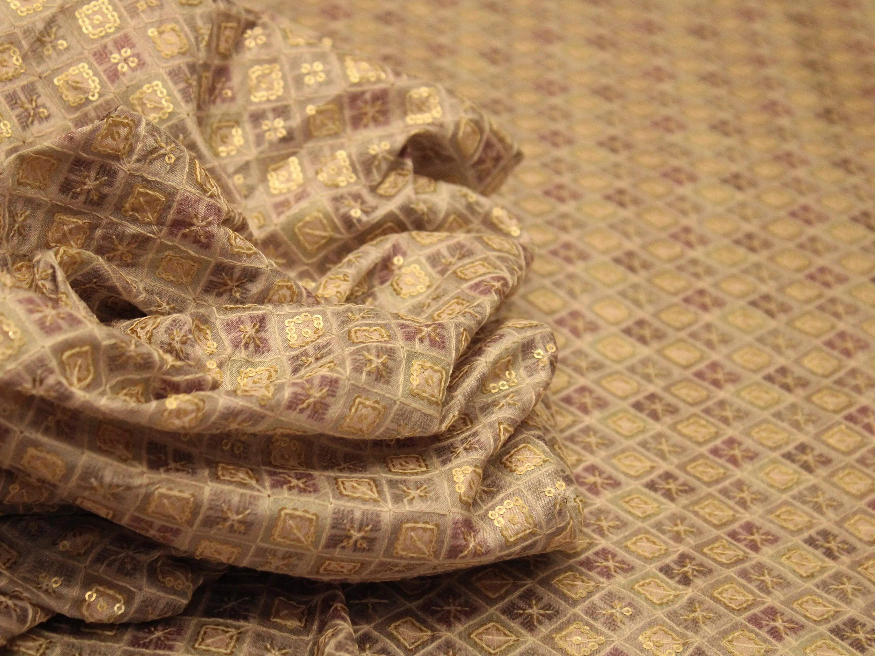 Canvas : Silk Digital Print Fabric - Grey - M'Foks