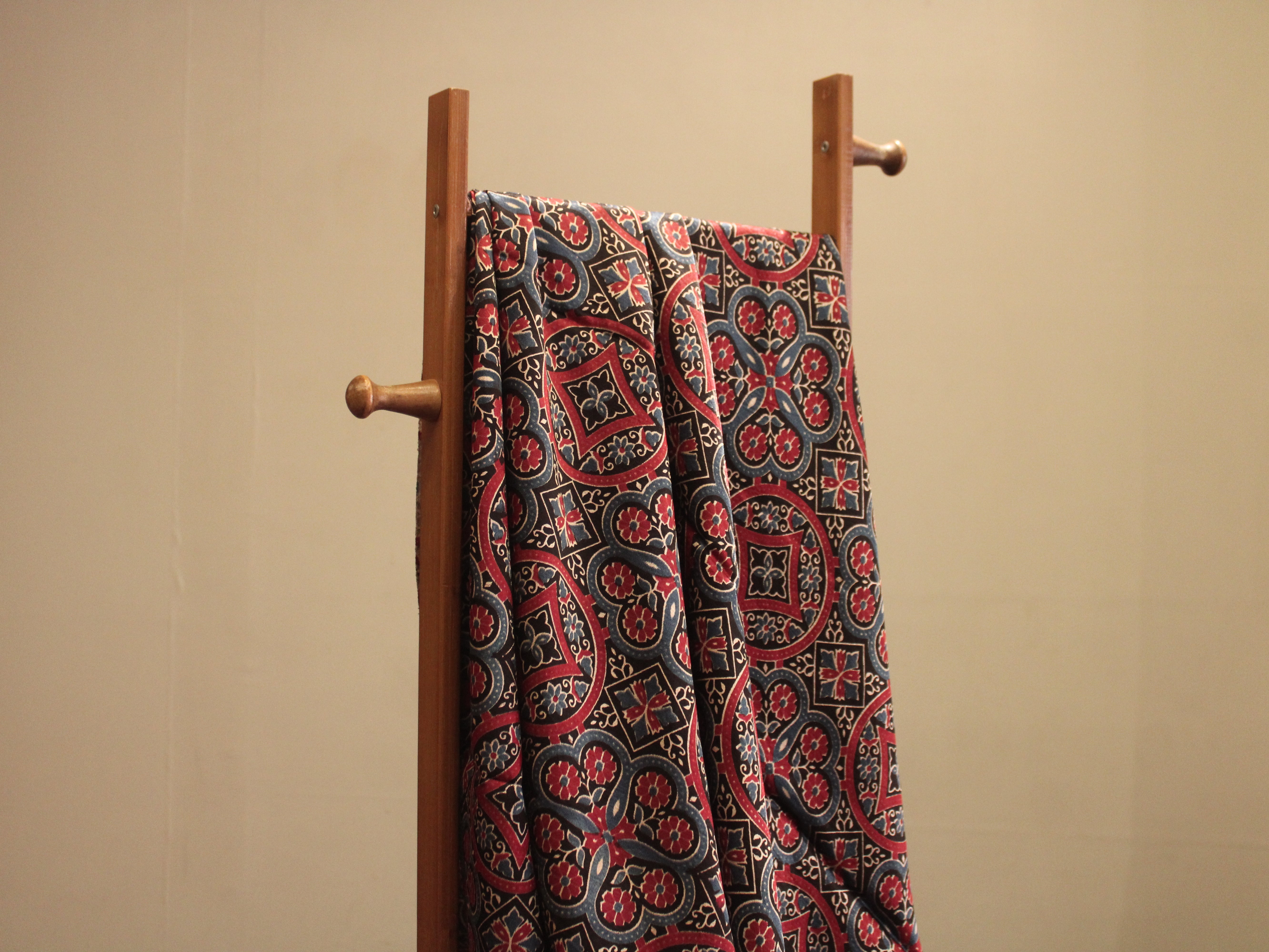 Viscose Gaji Silk Ajrakh Fabric