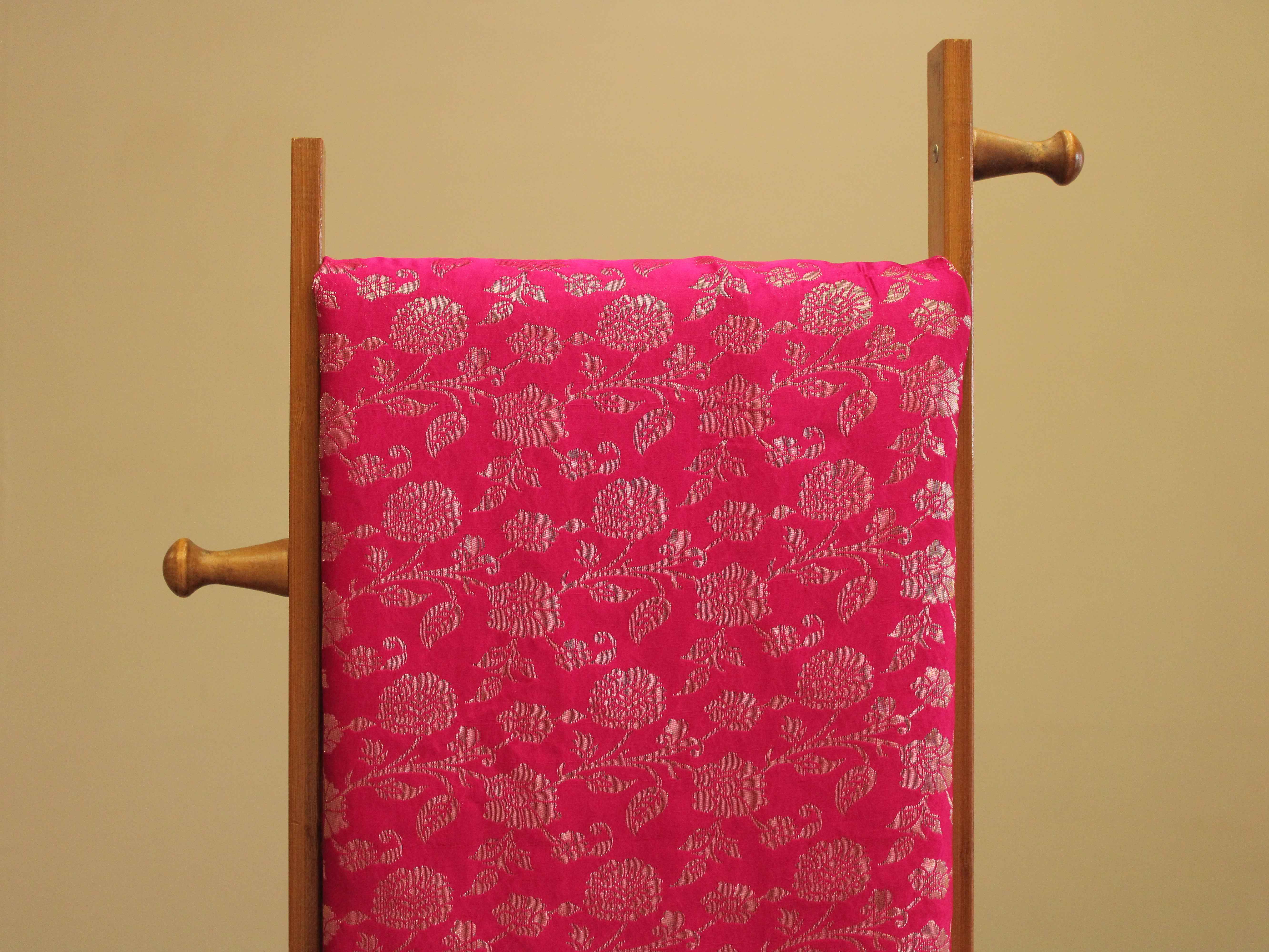 Satin Finish Banarasi Brocade Fabric - Silk Rani