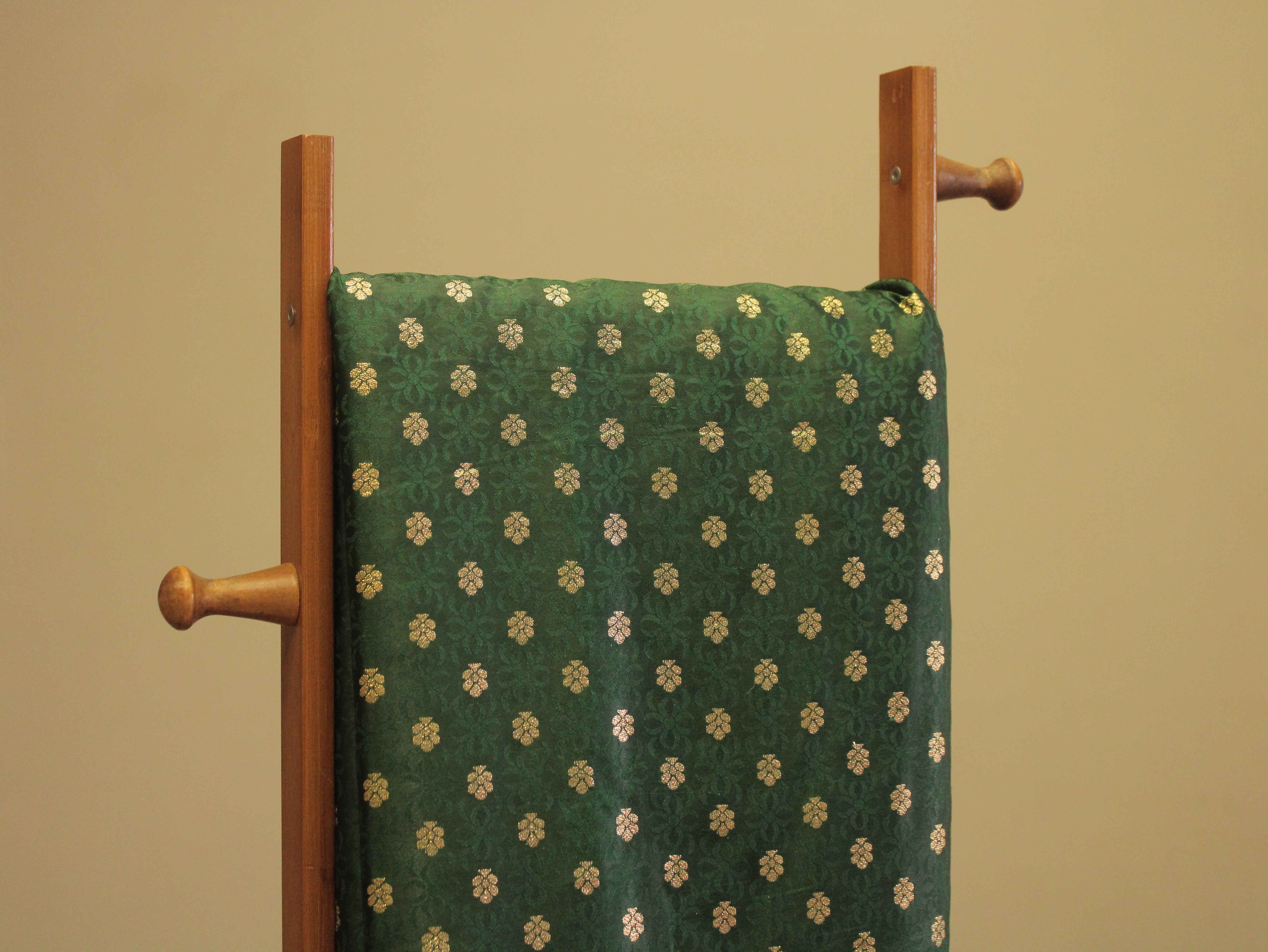 Satin Finish Banarasi Brocade Fabric - Green