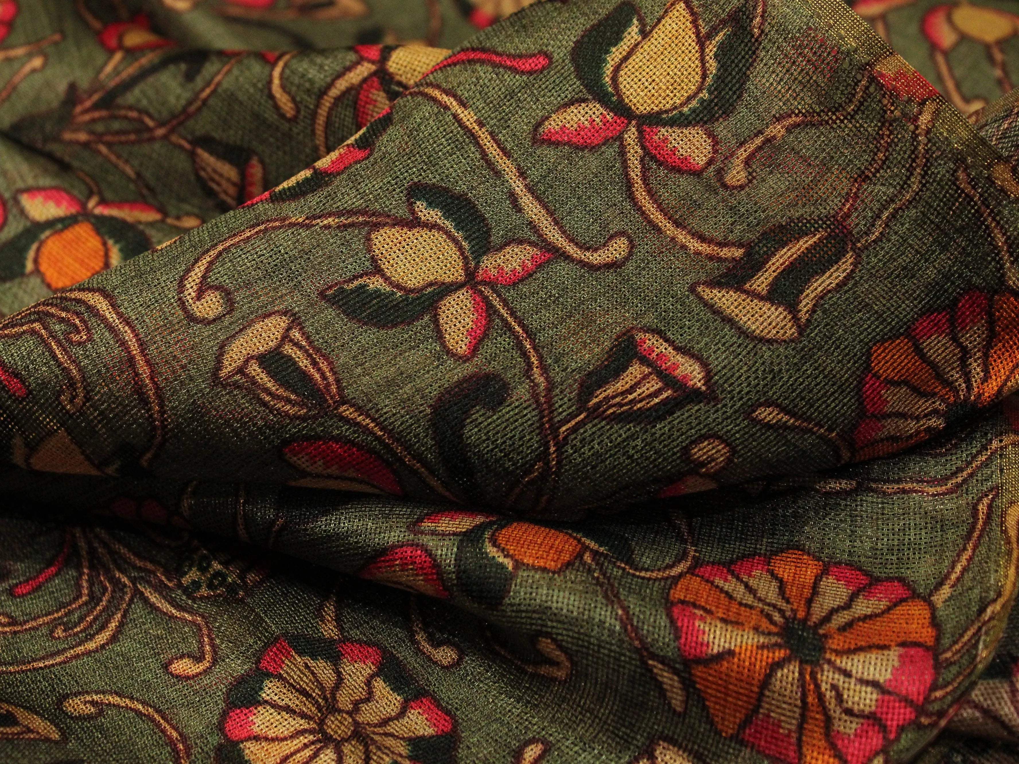 Jute Chanderi Silk Digital Canvas - M'Foks