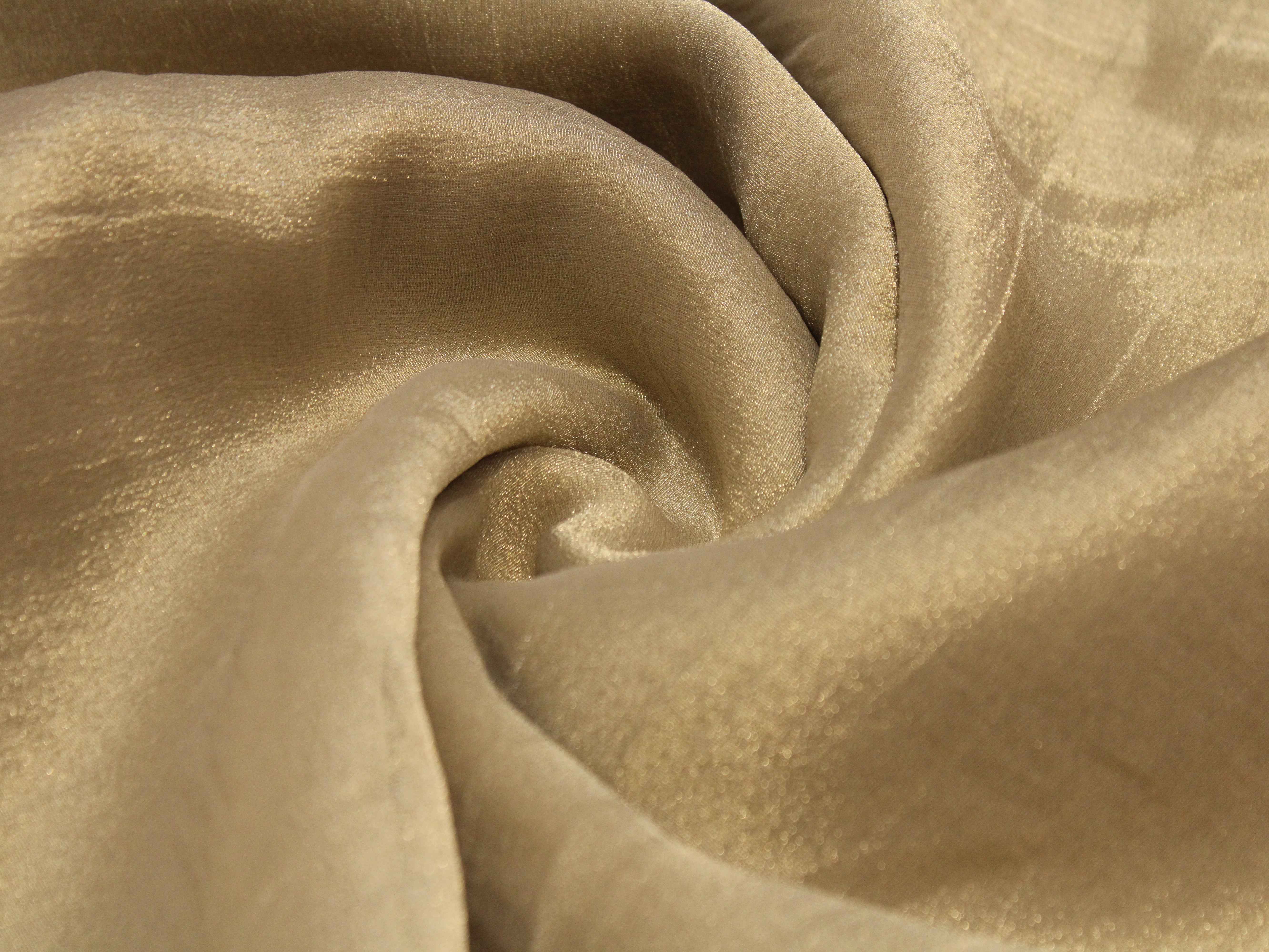 Plain Banarasi Metallic Gold Tissue Fabric