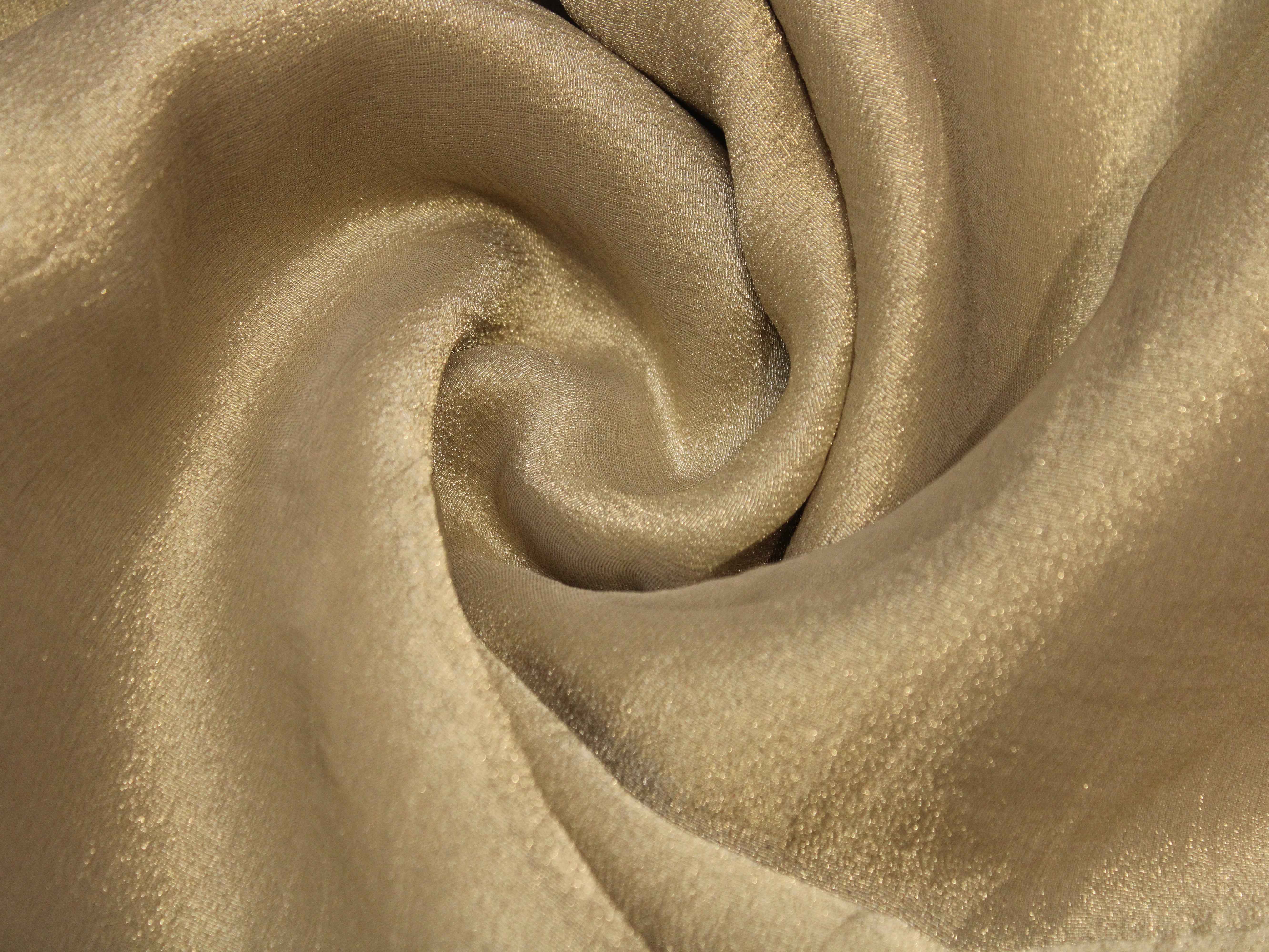 Plain Banarasi Metallic Gold Tissue Fabric