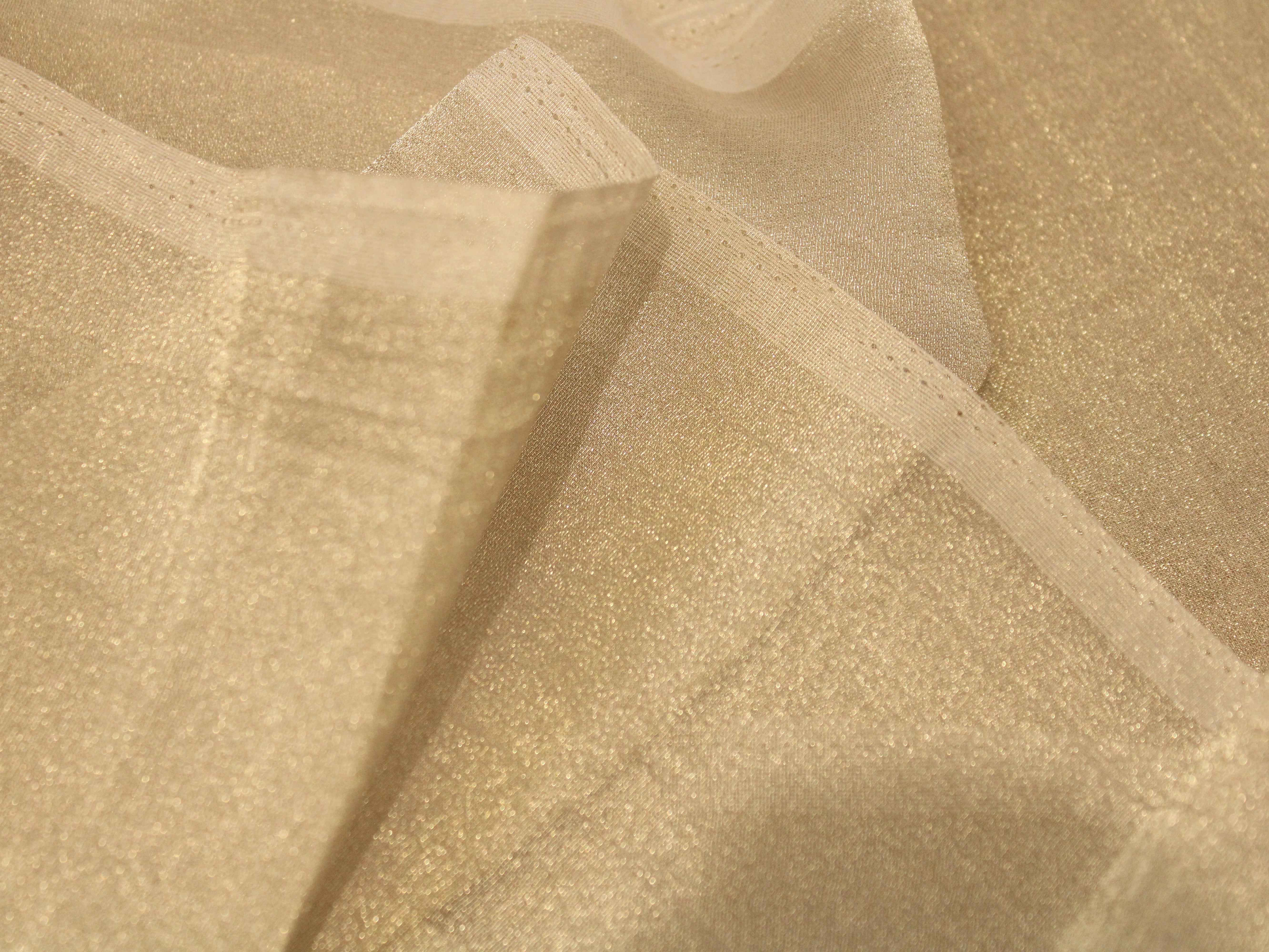 Plain Banarasi Metallic Gold Tissue Fabric