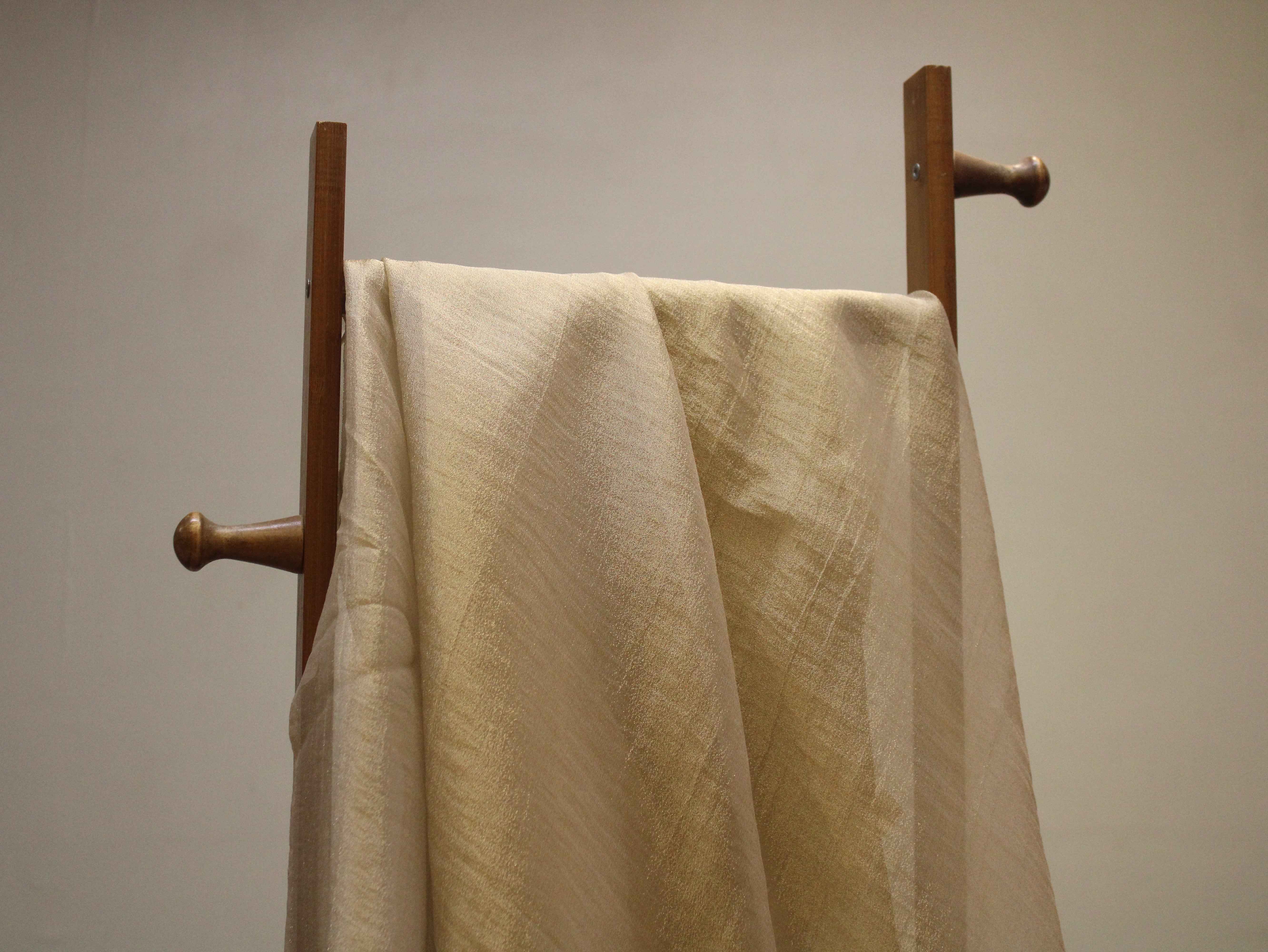 Plain Banarasi Metallic Gold Tissue Fabric