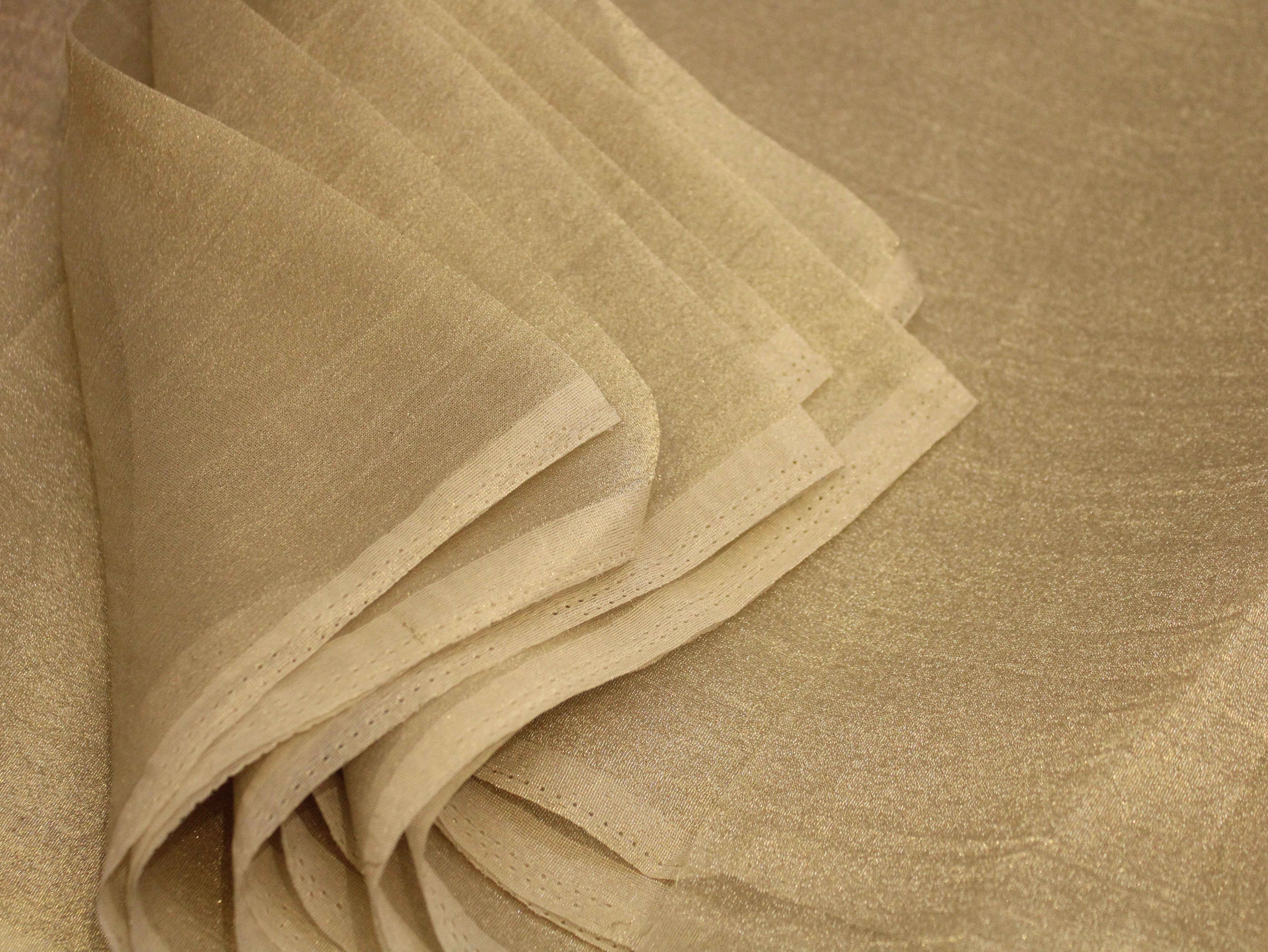Plain Banarasi Metallic Gold Tissue Fabric