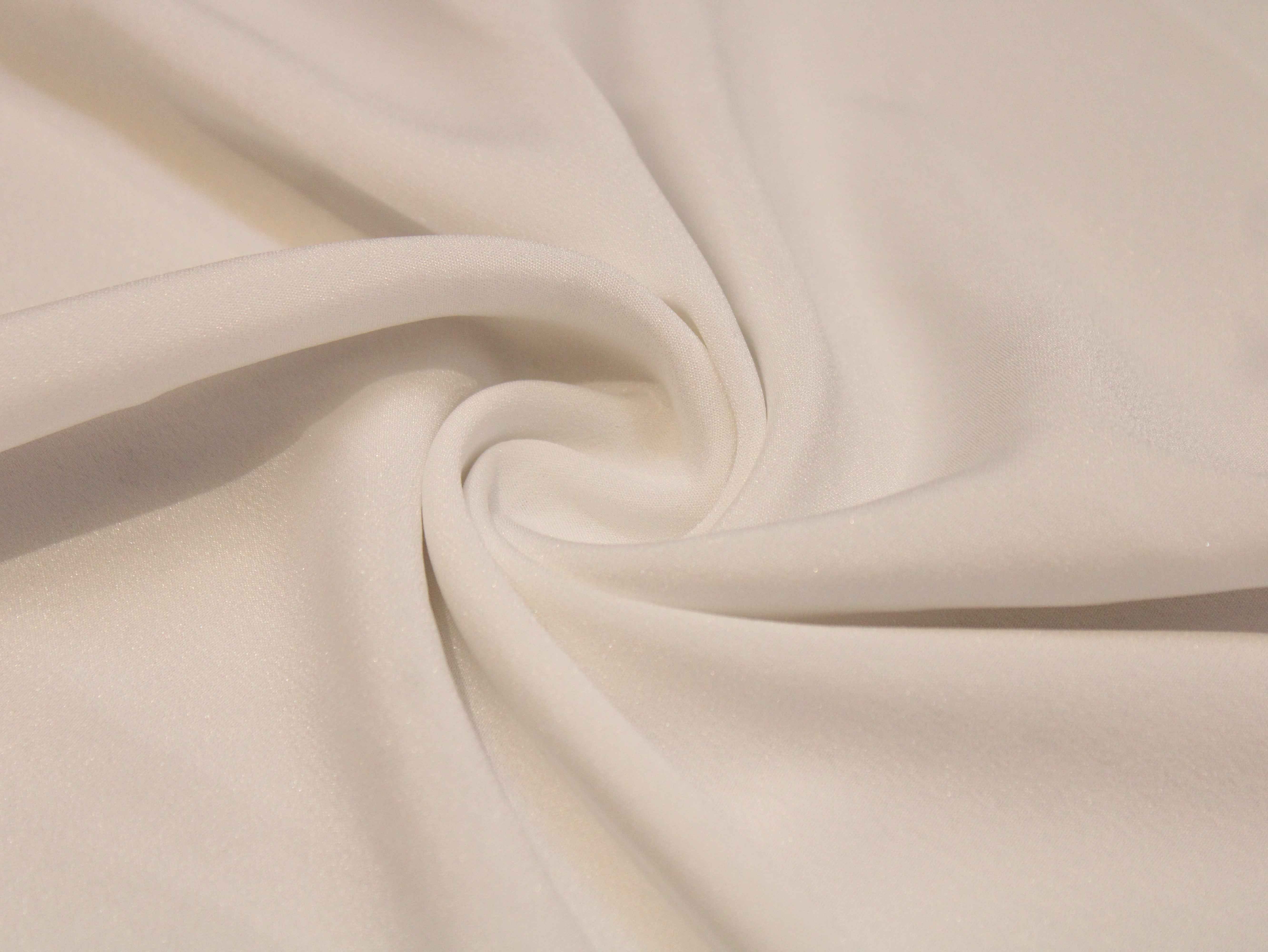 White Plain Kashmiri Rasgulla Crepe Fabric
