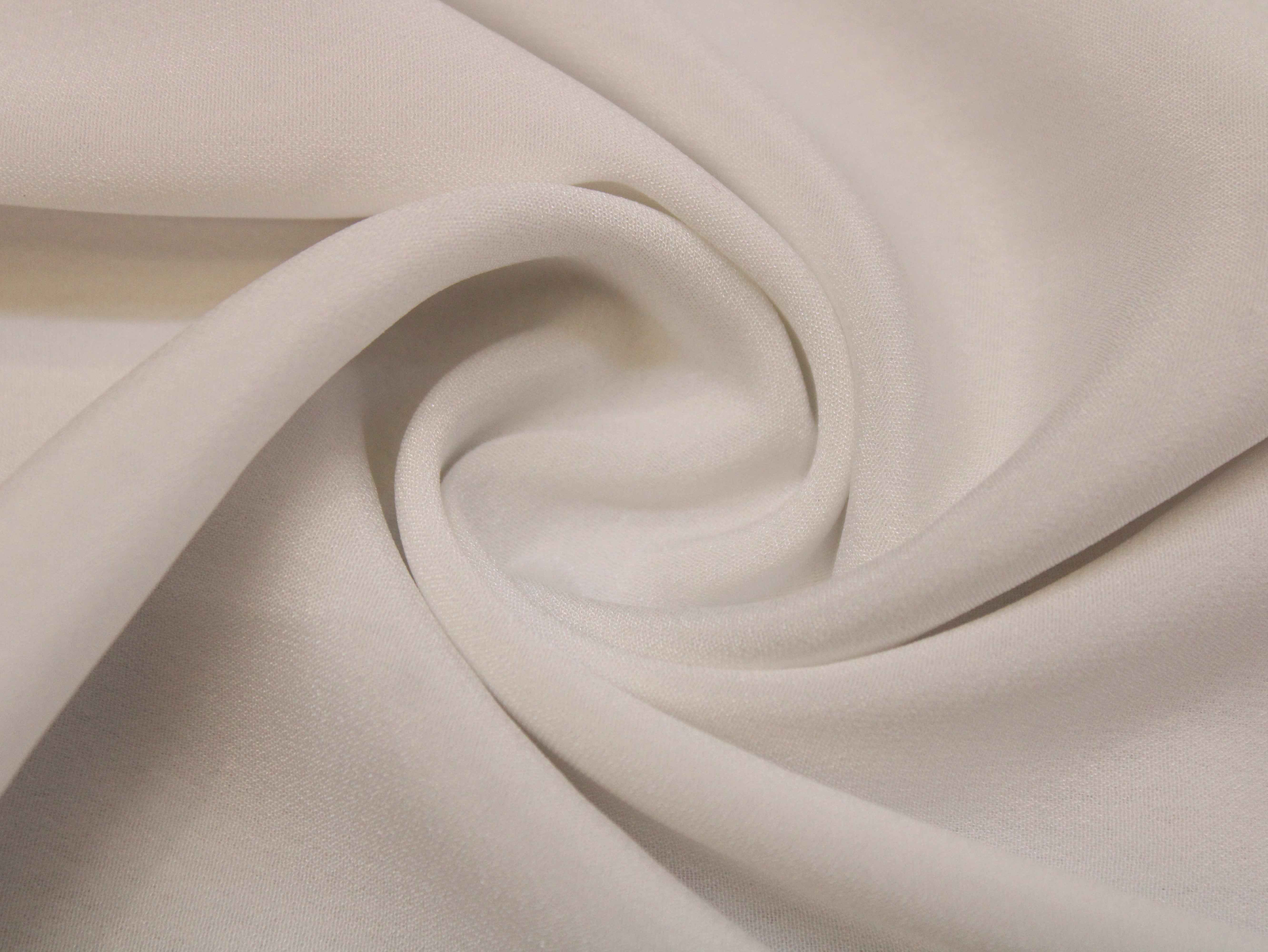 White Plain Kashmiri Rasgulla Crepe Fabric