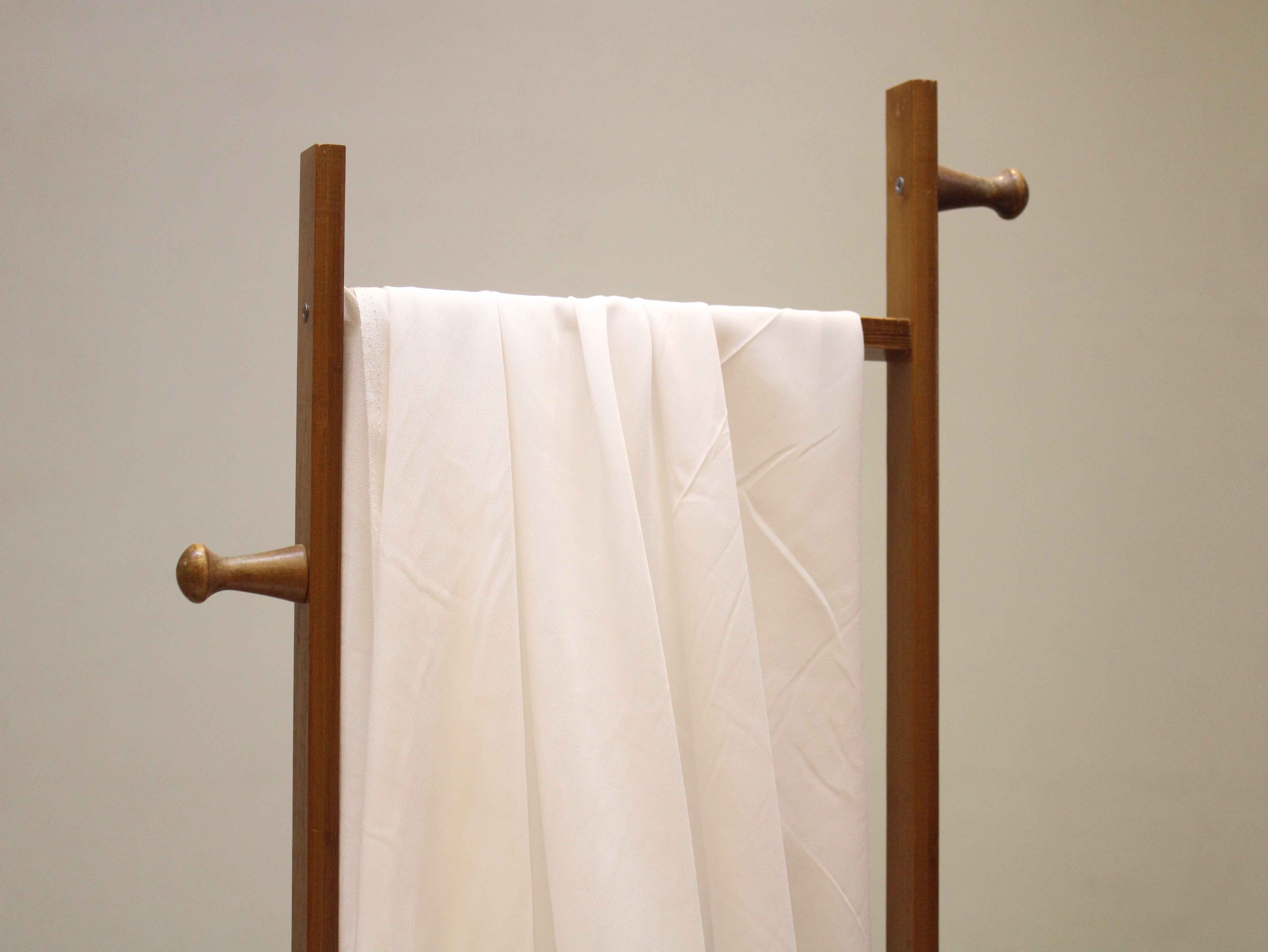 White Plain Kashmiri Rasgulla Crepe Fabric